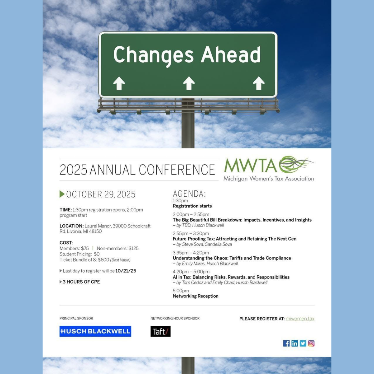 2025 Michigan Women's Tax Association Annual Conference - Speaking Engagement
