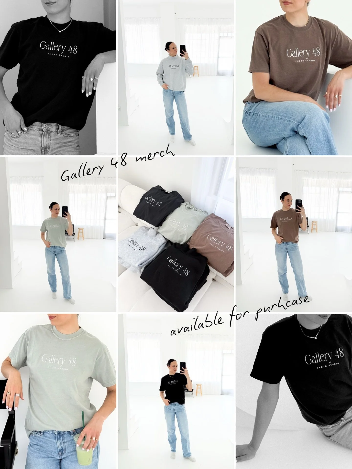 we&rsquo;ve had so many questions about Gallery 48 merch and we are so excited that it&rsquo;s now available for order! 🤍

Here&rsquo;s what we currently have in stock (and sizes):

Gray cowl neck: M(1), L(1), 2XL(1)
Black cowl neck: S(1), L(1), XL(
