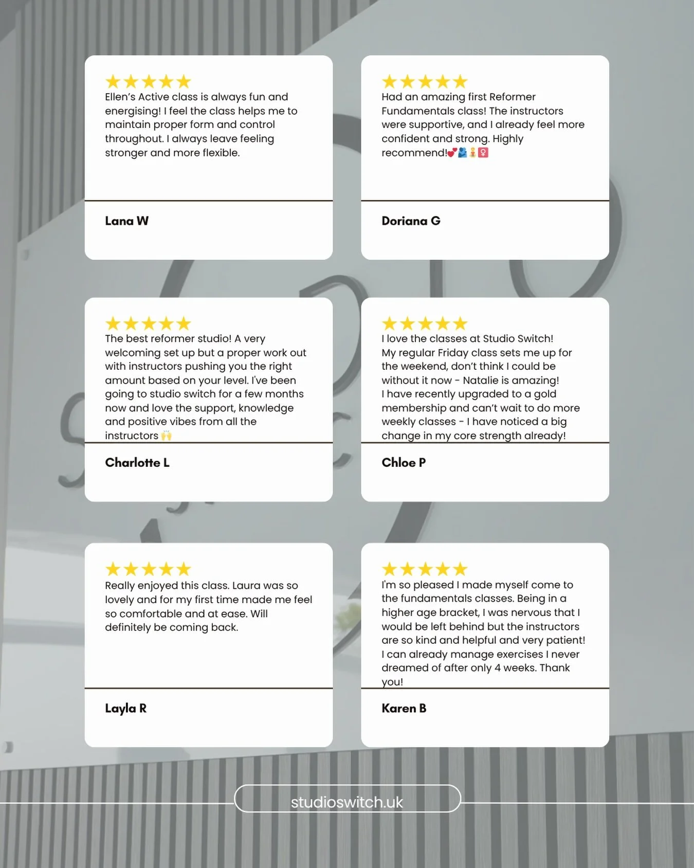 ⭐️⭐️⭐️⭐️⭐️

Don&rsquo;t just take our word for it&hellip;

From first timers finding their confidence to members feeling stronger every week, this is what Studio Switch is all about 🤍

A welcoming space, expert guidance, and results you can actually