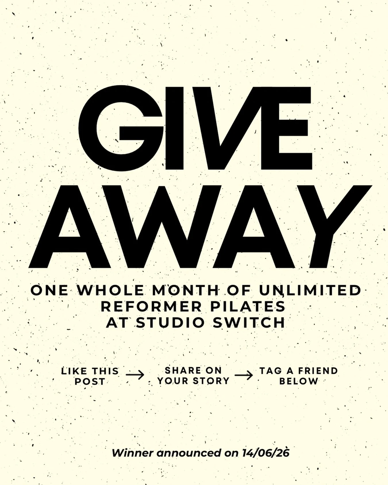 🎉 Giveaway Time 🎉

We&rsquo;re getting closer and closer to 4,000 followers, and to celebrate, we&rsquo;re giving away ONE WHOLE MONTH of unlimited Reformer Pilates at Studio Switch! 🤍

To enter:

✨ Like this post
✨ Share this post to your story
✨