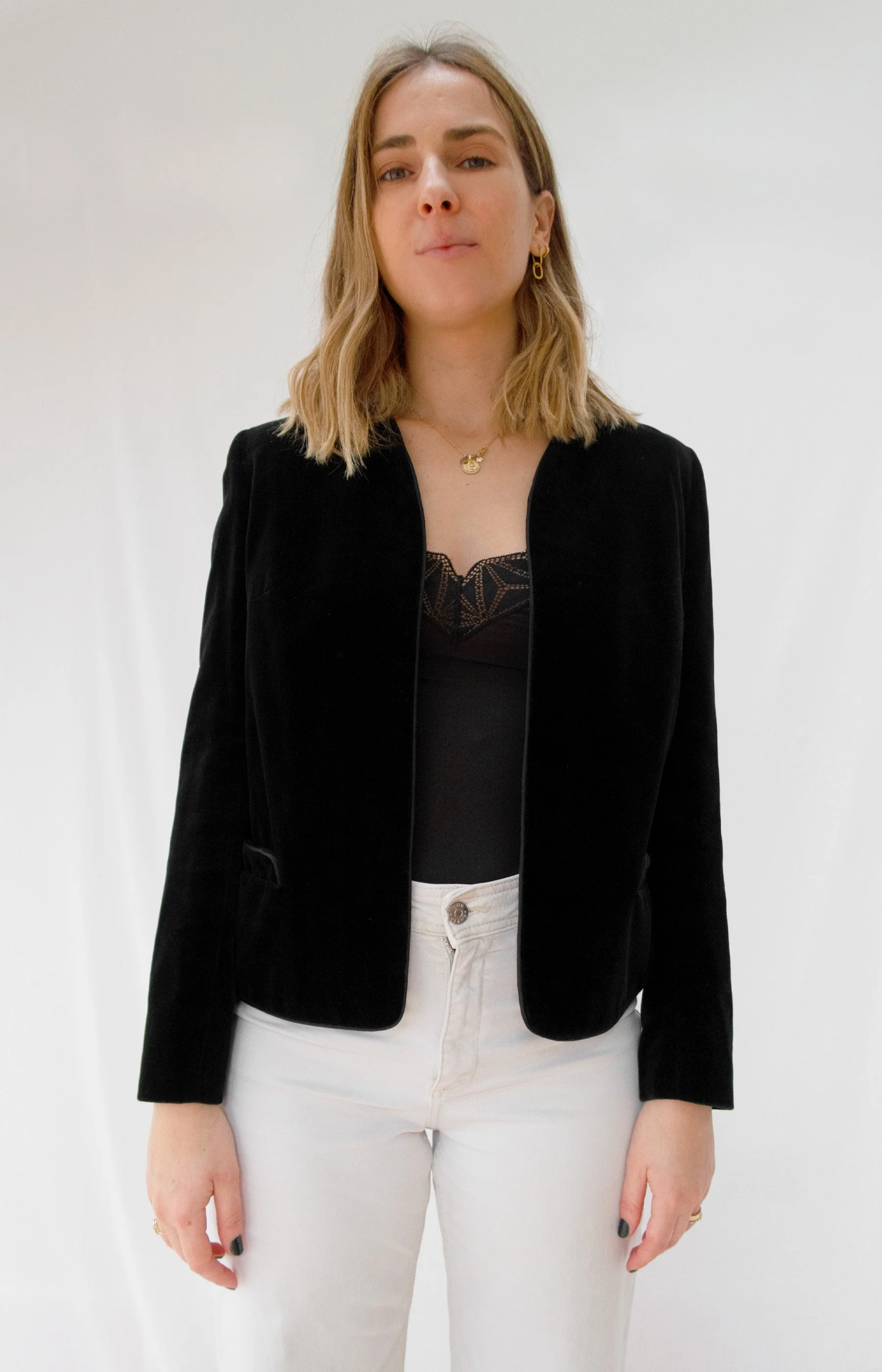 Vintage Velvet Cropped Jacket