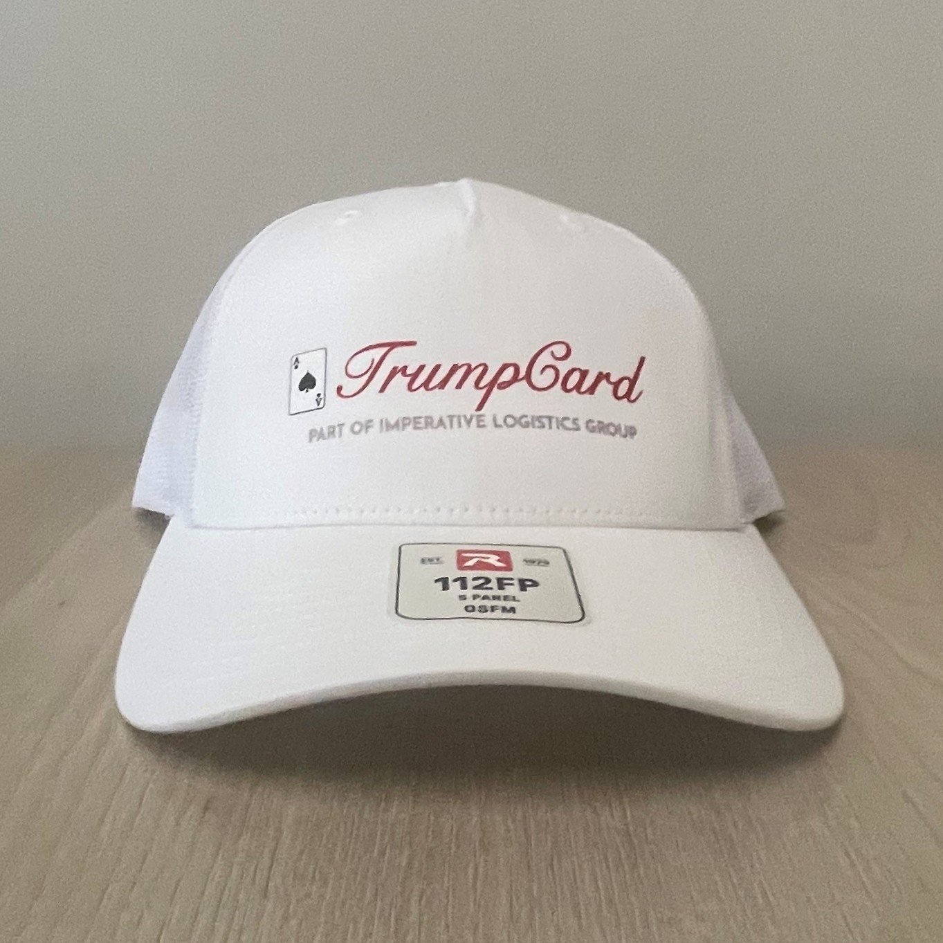 TrumpCard White Snapback Mesh Hat