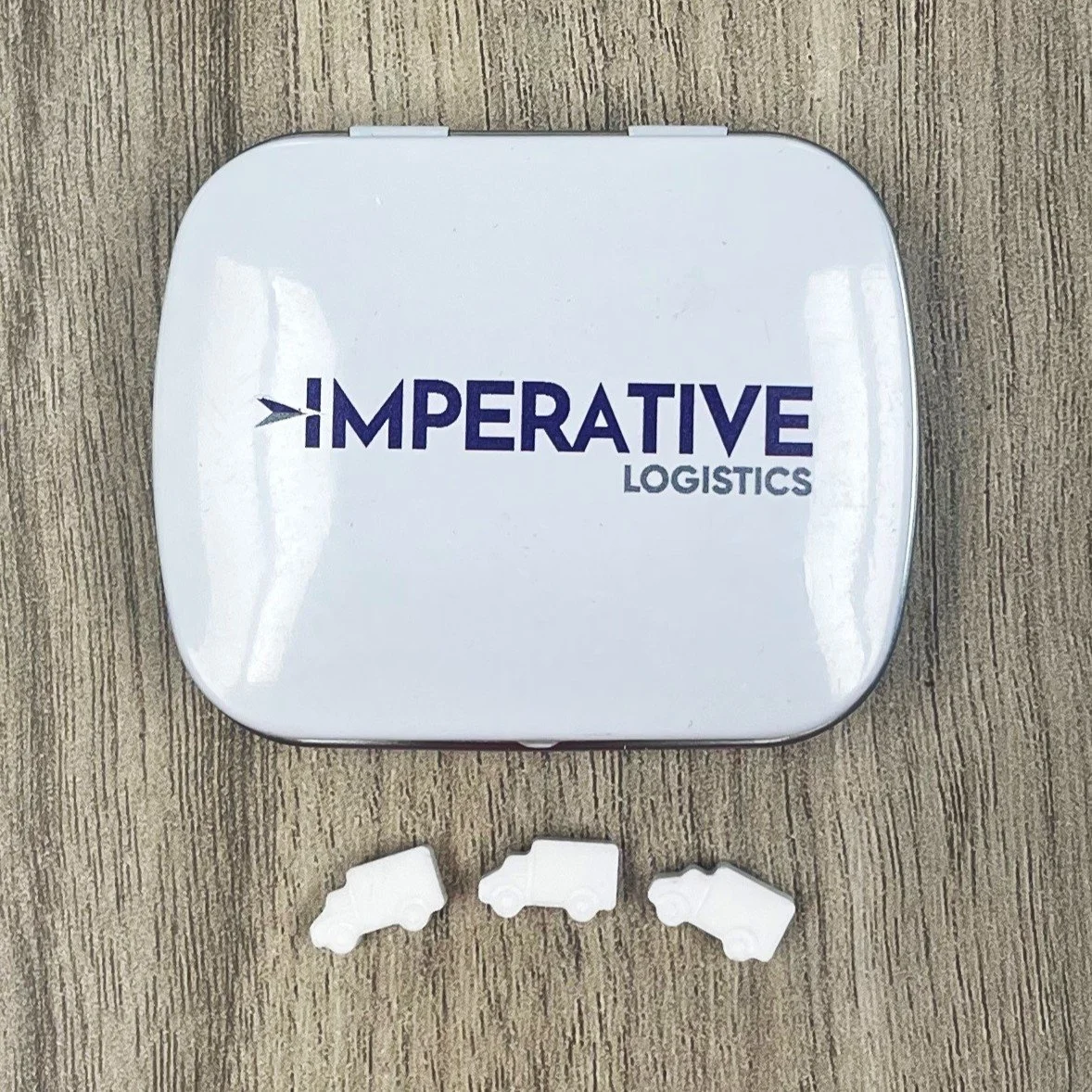 Imperative Logistics Mint Tins with Truck Shaped Mints