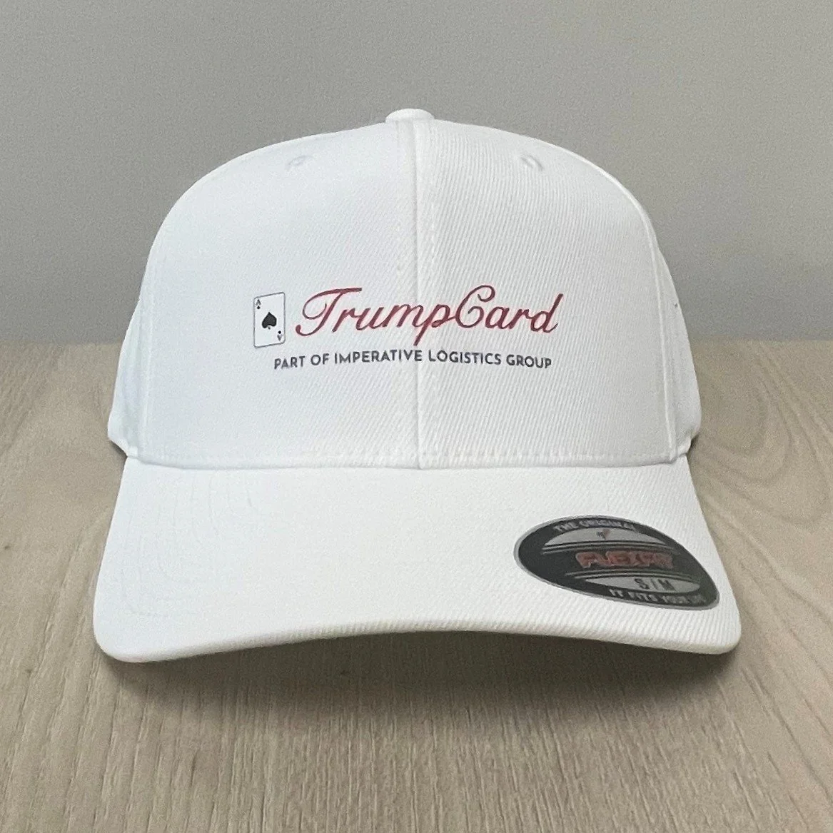 TrumpCard Mens Flexfit White Cap