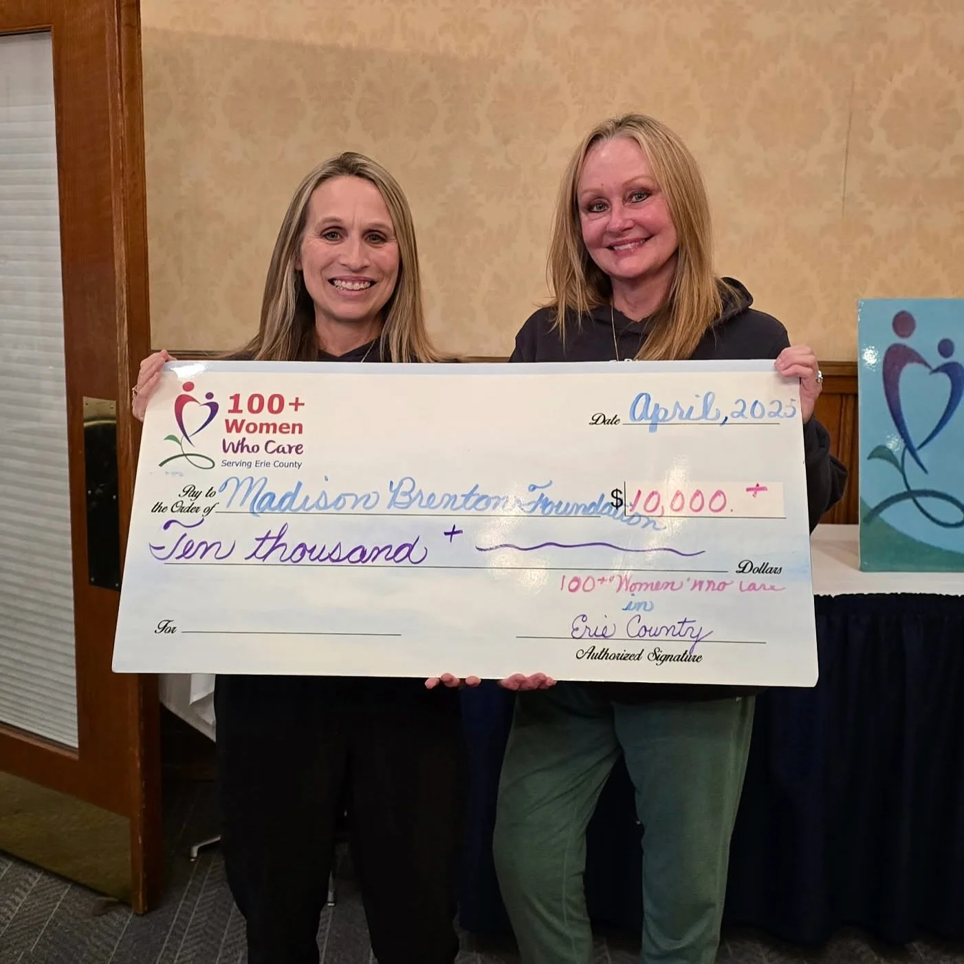 We are beyond grateful and honored to have received the April funds from 100 Women Who Care in Erie County. This support will go a long way in helping MBF continue our mission and provide support to even more families. Thank you for believing in what