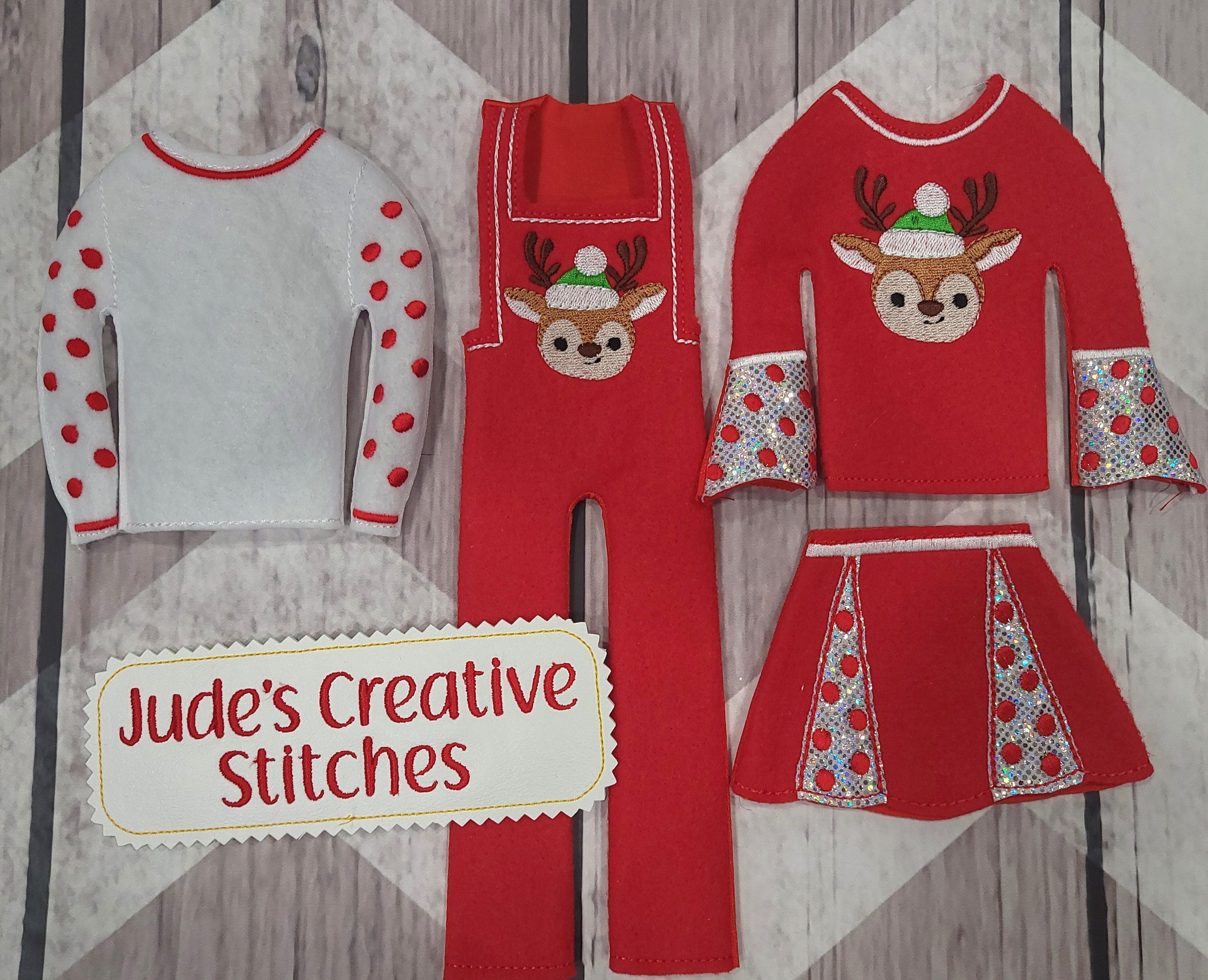 12" Doll or Elf Clothes  Reindeer Outfit