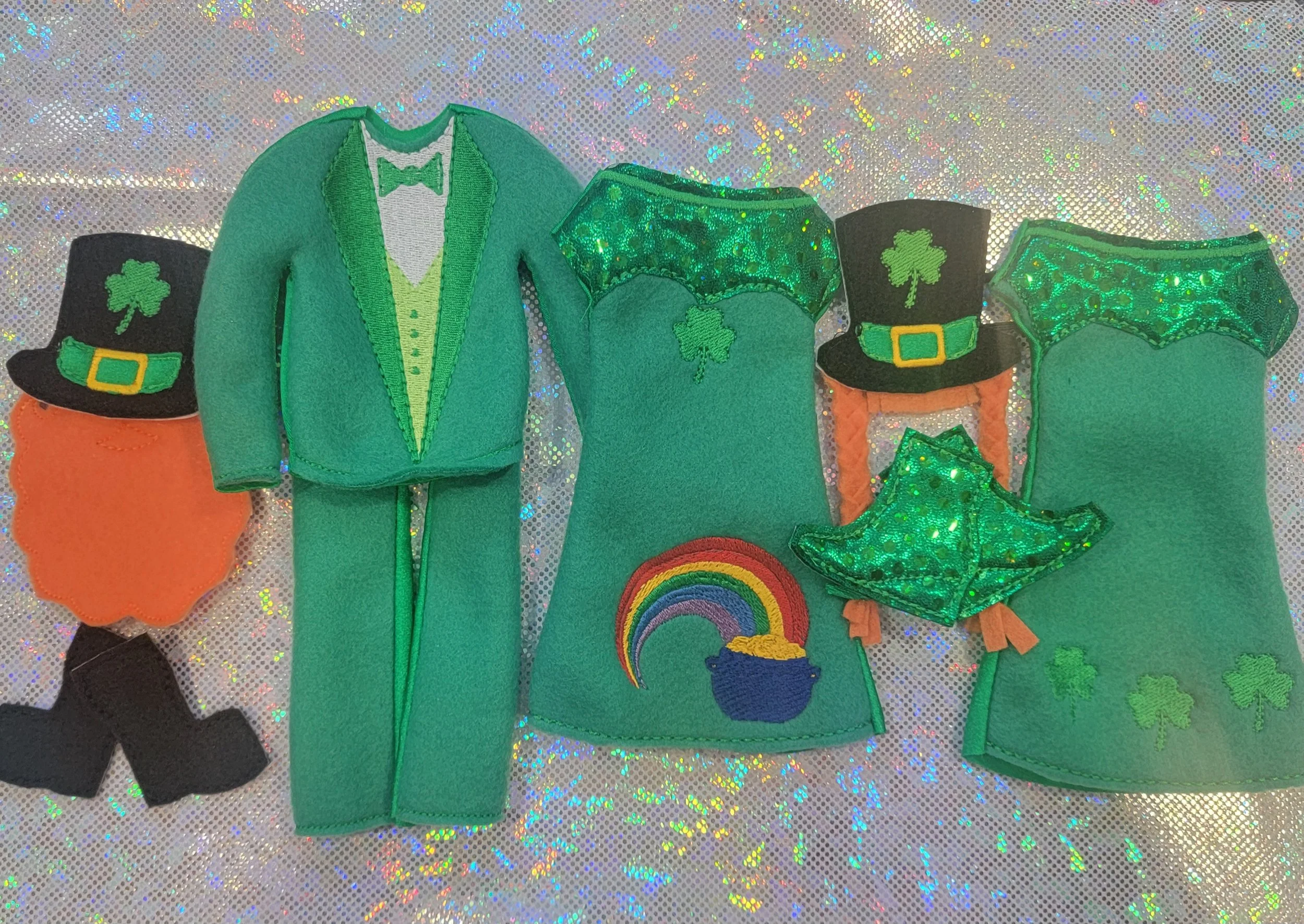 12" Doll or Elf Clothes Leprechaun Outfits - St. Pattys Day
