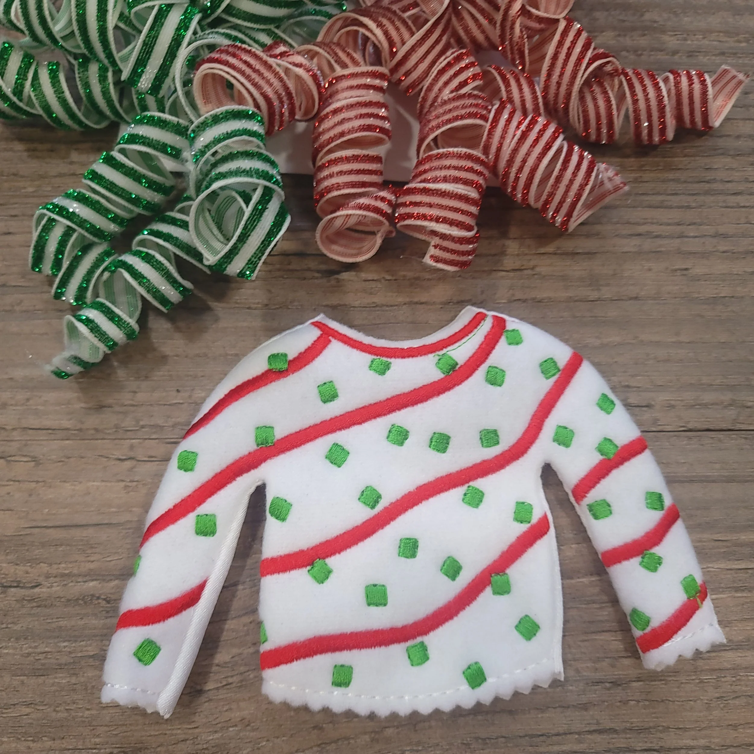 Tree Cake Sweater - 12" Doll or Elf Clothes