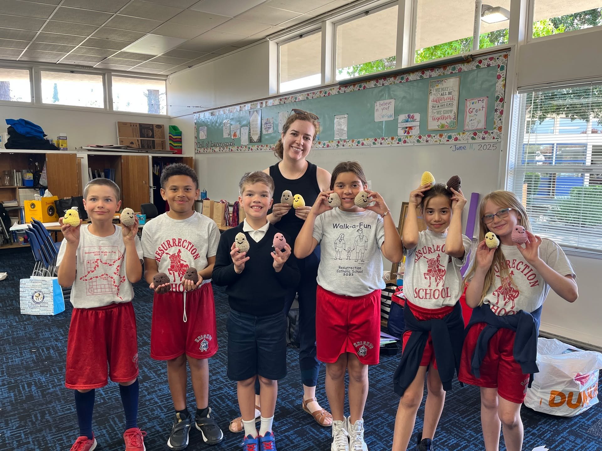 We kept the fun going for our second-to-last day of school! 

After our post-recess movie, student received PEACE Potatoes! 

As their name suggests, these cute, hand-made potatoes are meant to spread peace to whoever receives them. 

So, students go