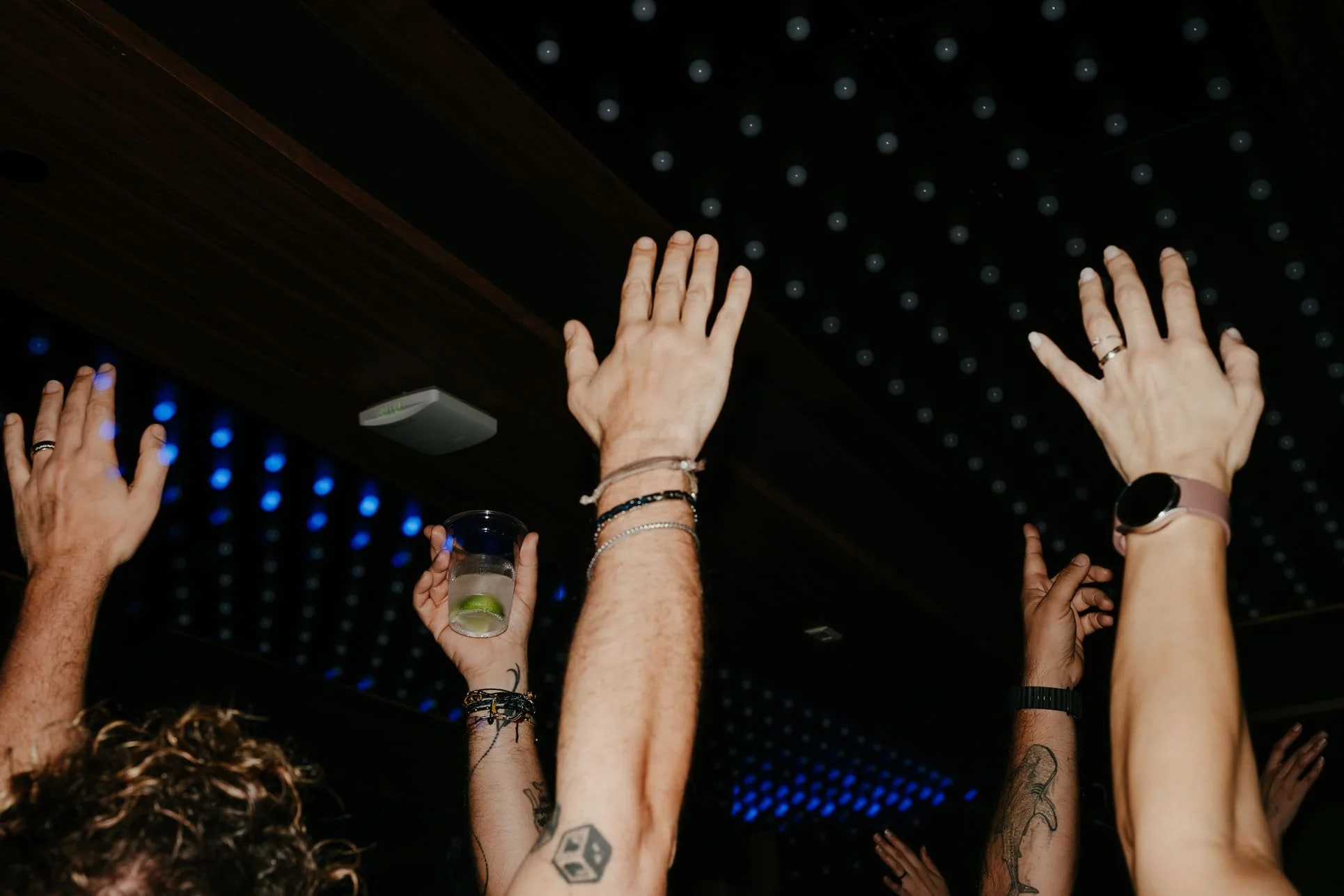 Hands in the air at a club