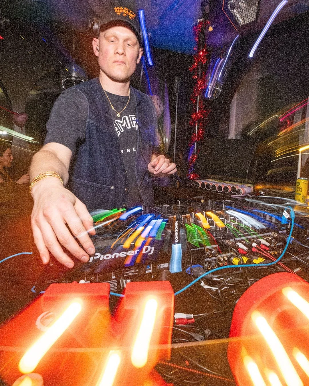 DJ spinning Y2K music
