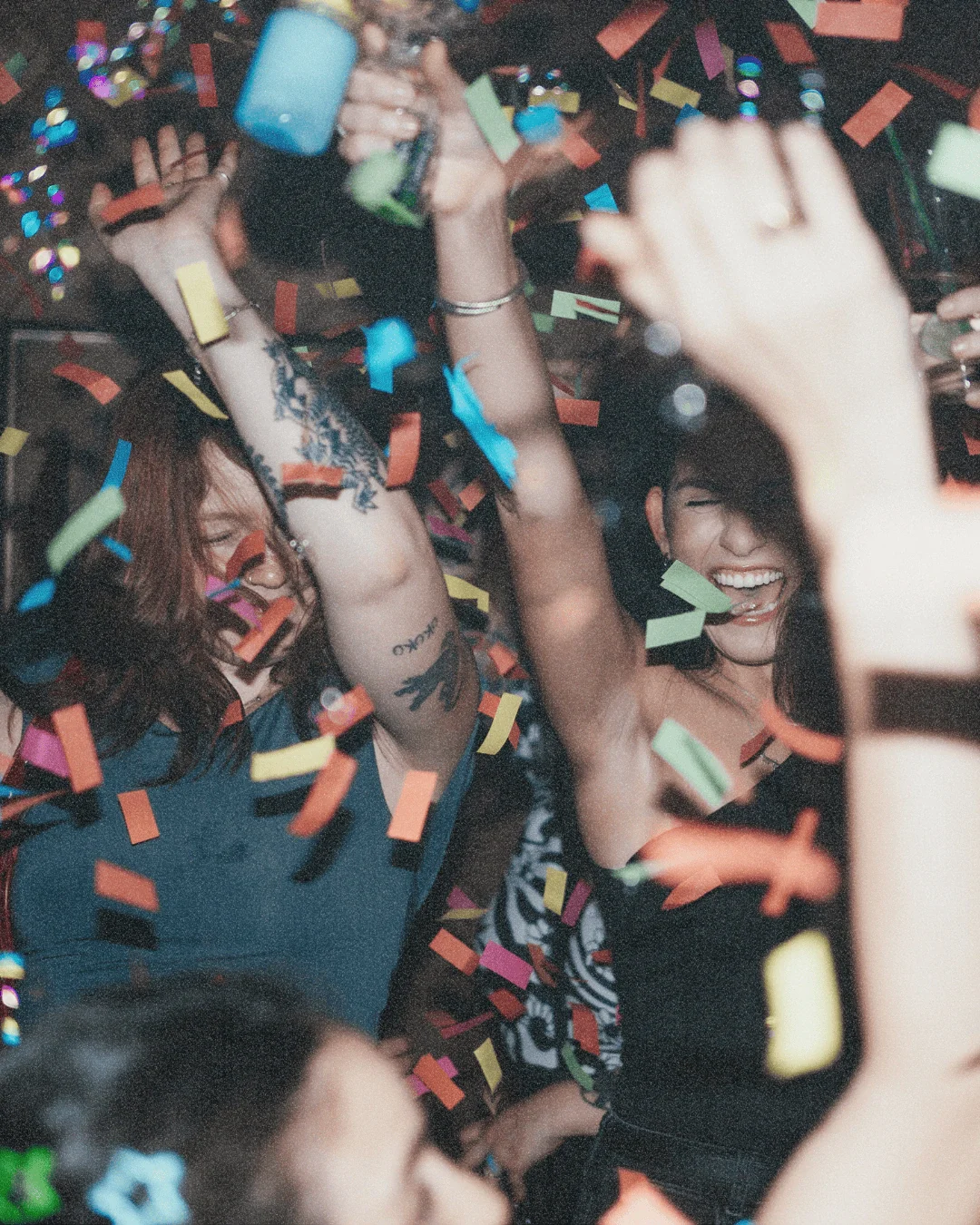 Confetti falling at Matinee Disco @ Joyface NYC