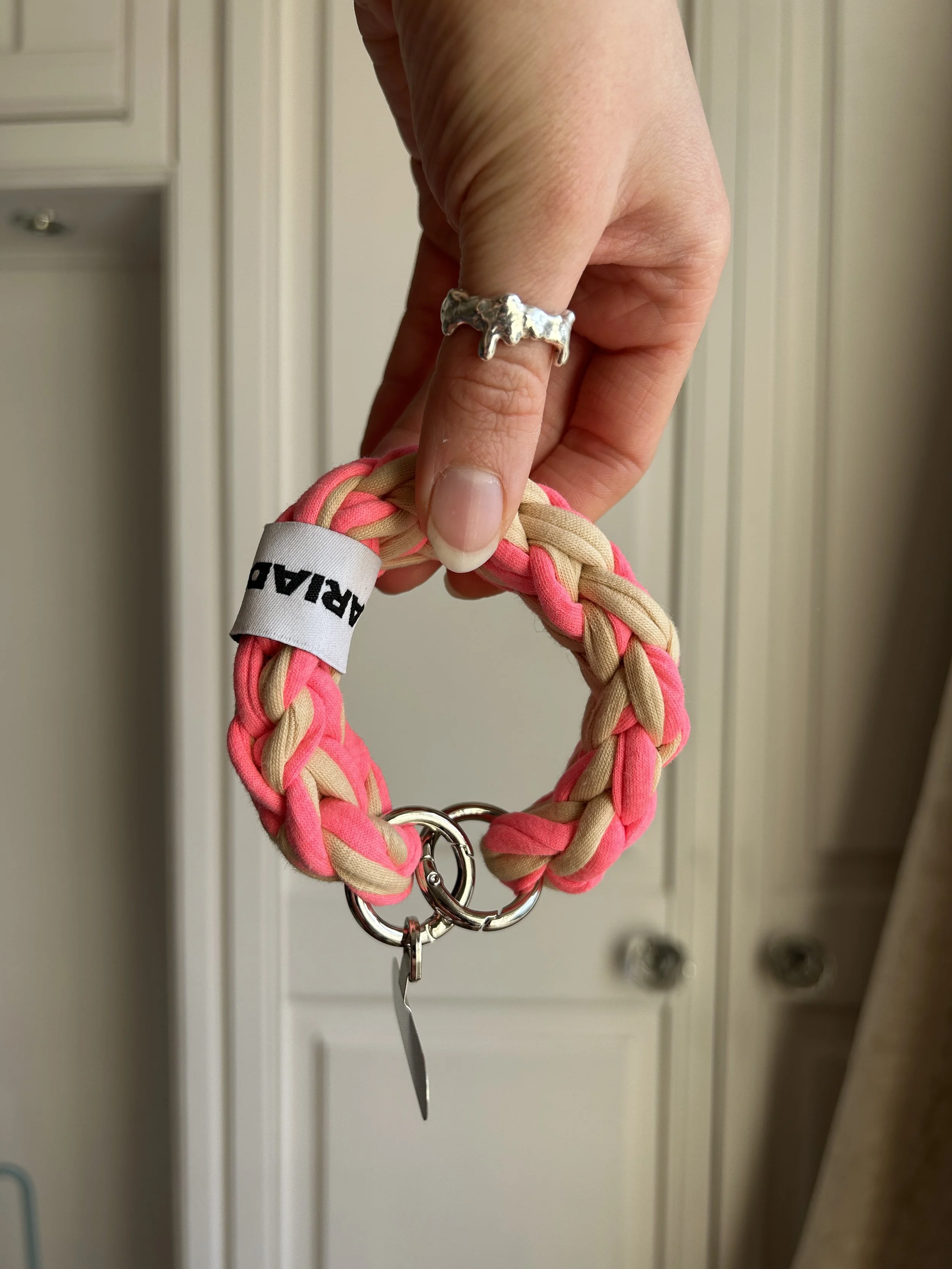 Neon Pink + Beige Everyday Wrist Strap