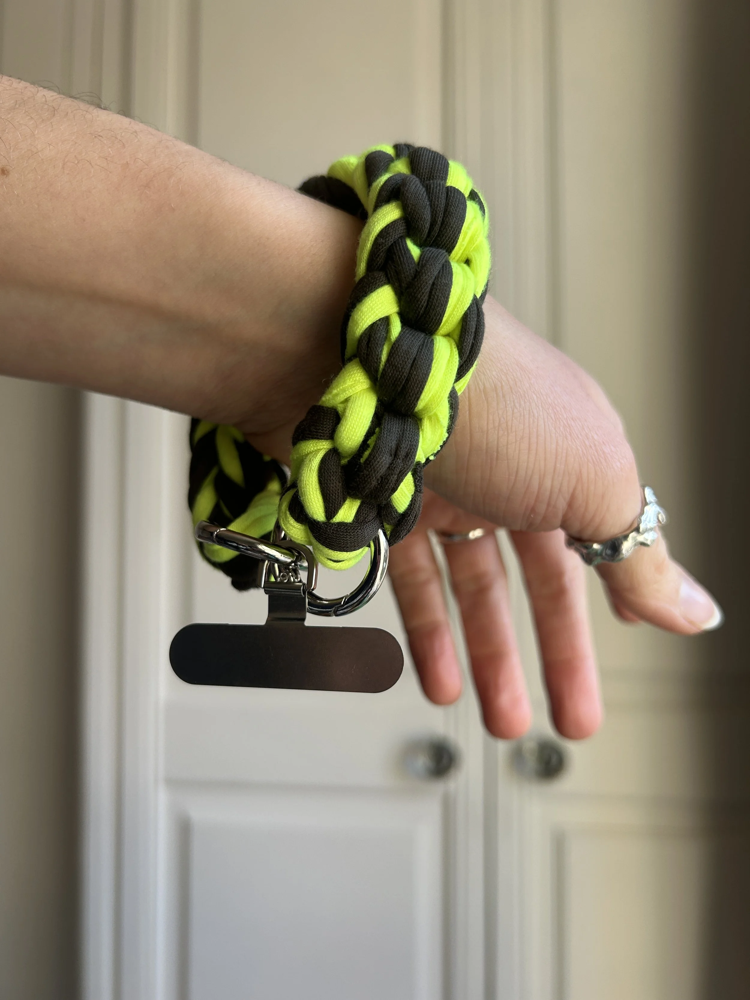 Khaki + Neon Yellow Everyday Wrist Strap