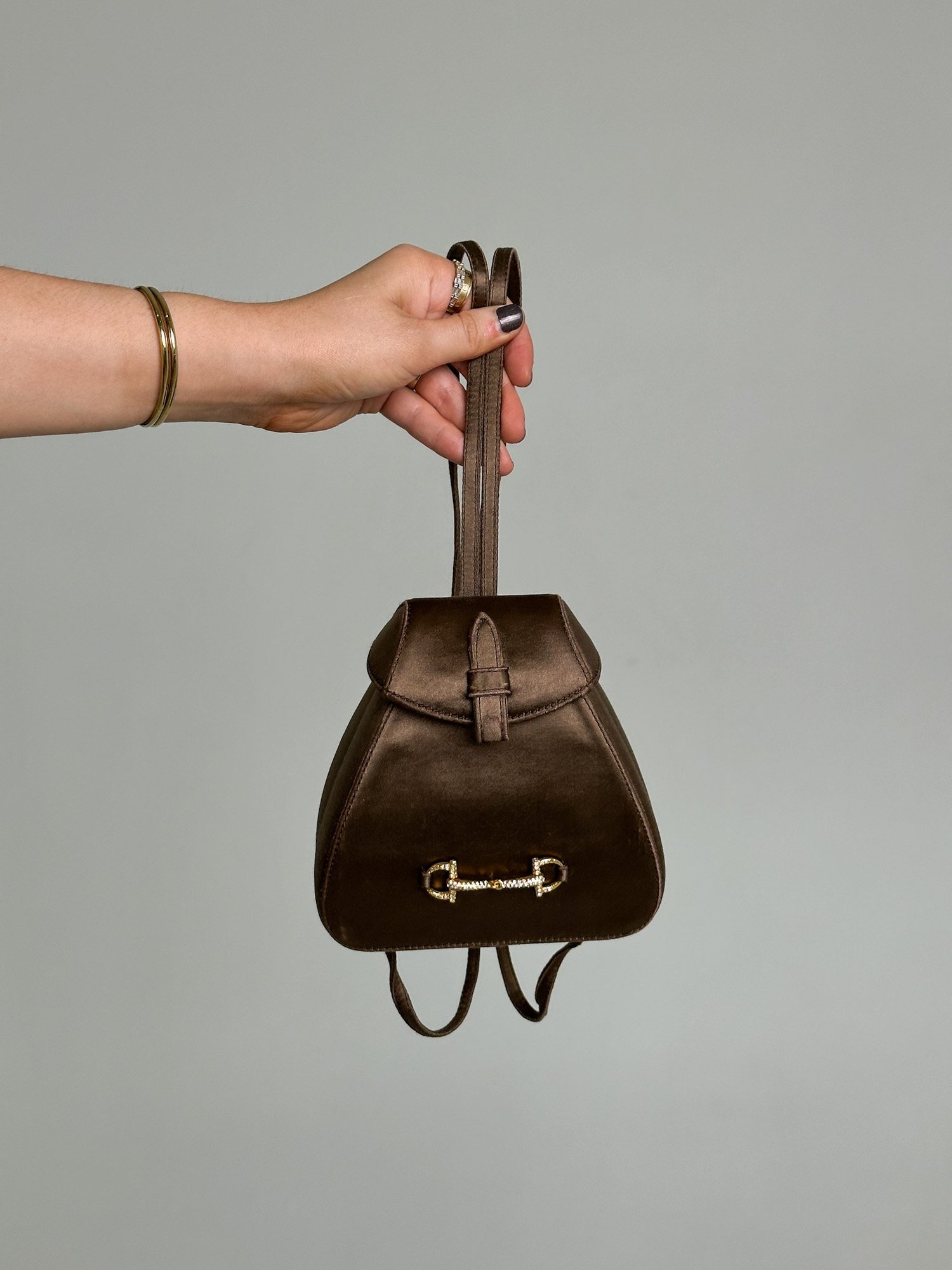 Gucci Horsebit Satin Mini Backpack — SEE The Archive display picture 2