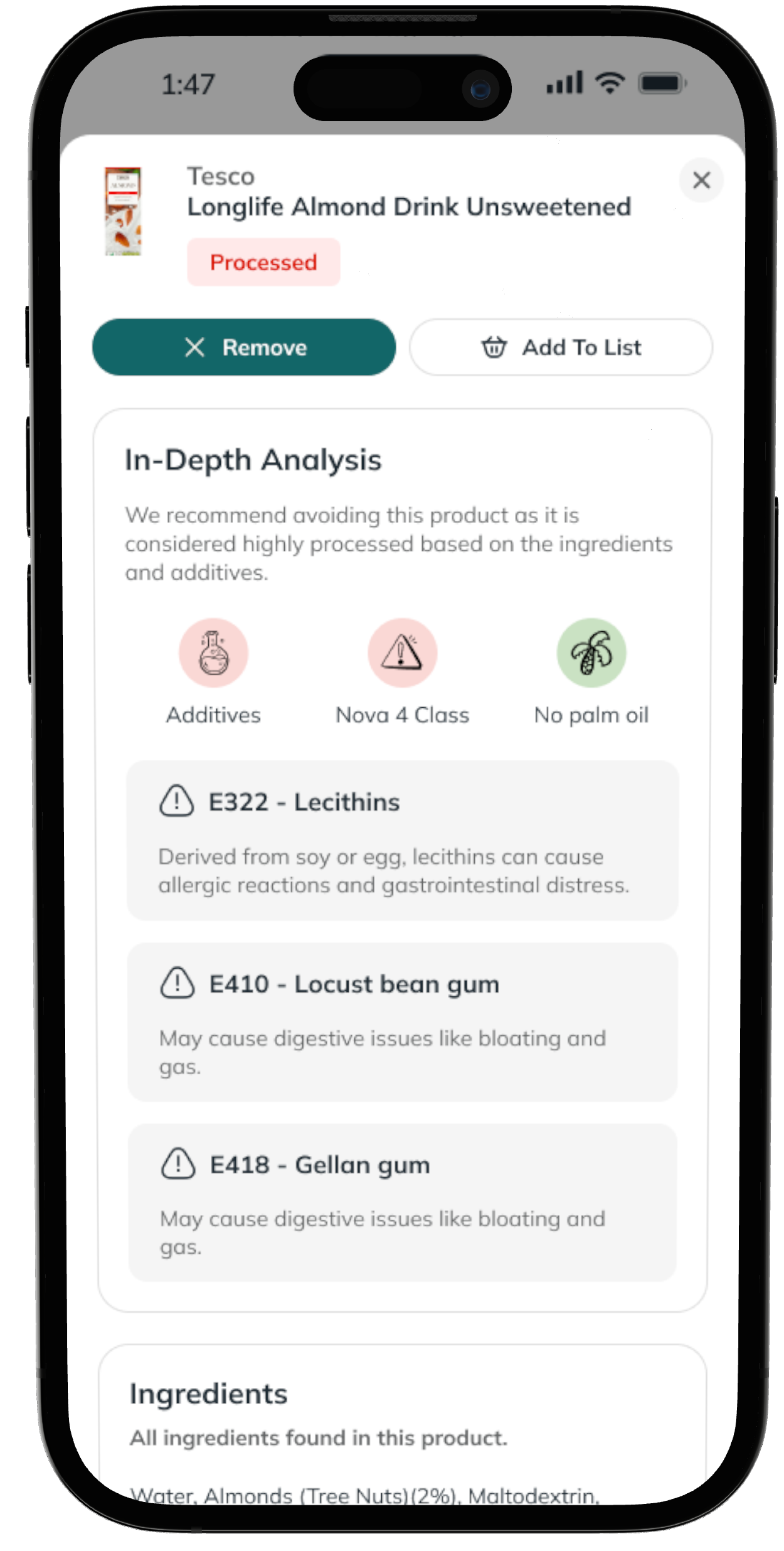 Ivy - Processed Food Scanner