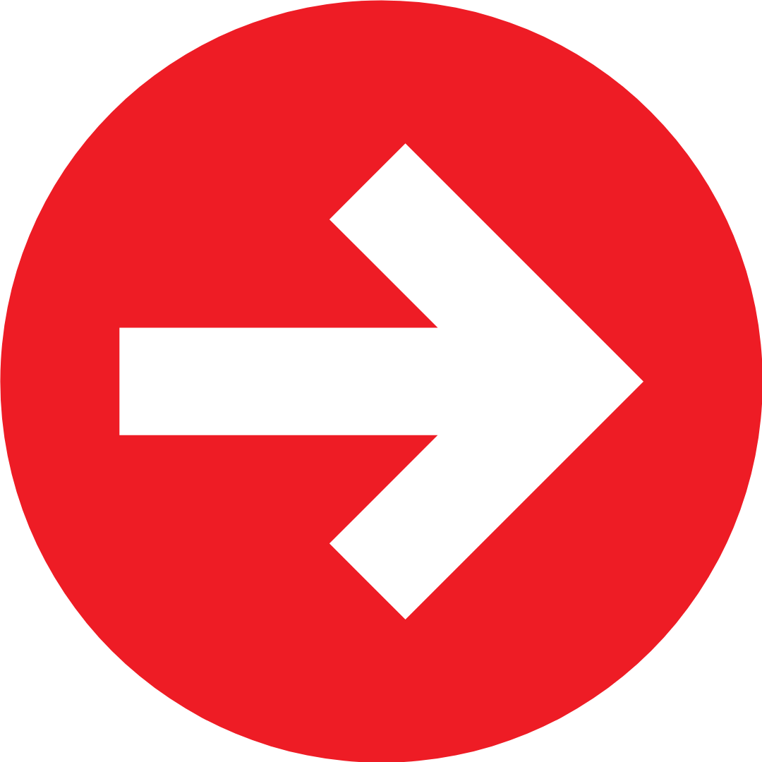Red circular sign with a white arrow pointing to the right.