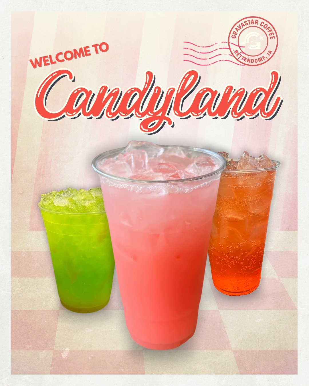 ✨ Greetings from Candyland! ✨

Our Candy-Inspired Energy Sodas are bright, bubbly, and packed with sweet nostalgia &mdash; like a postcard from your favorite candy shop. 🍬💌

🍏 Caramel Apple
🍬 Gummy Worm
🍓 Pink Starburst
🍬 Skittles
&hellip; and 