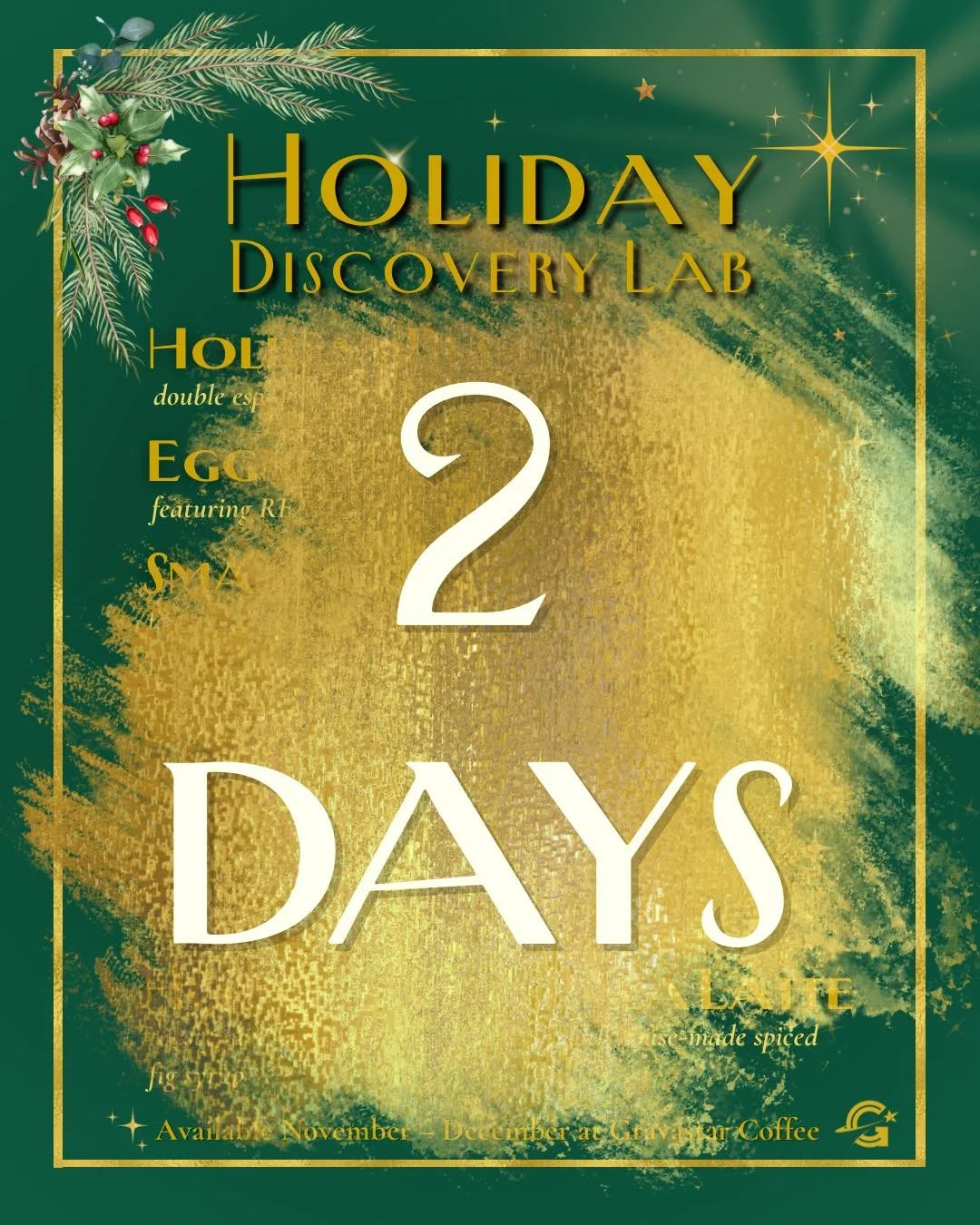 Only ✨2 days✨ until our Holiday Discovery Lab launches!

That&rsquo;s 2 days left to sip your favorites from the Autumn Discovery Lab while supplies last 🍂 &mdash; before they vanish for the season.

☕️ New flavors. Festive vibes. Pure holiday magic