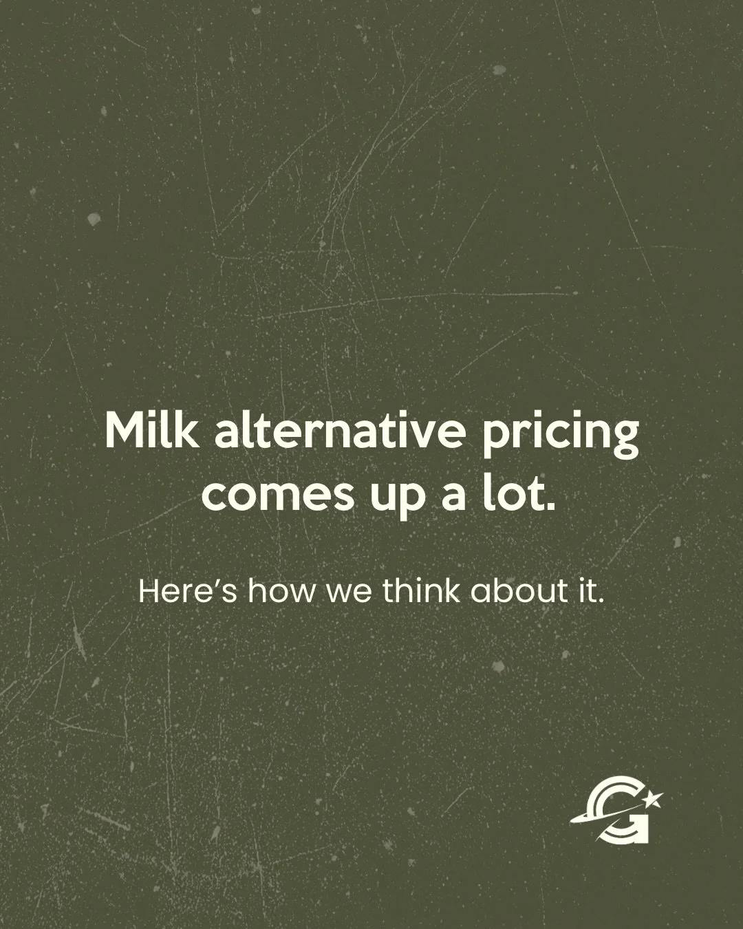 Milk alternative pricing comes up a lot.

This builds on our recent latte cost breakdown and explains how we think about milk options behind the bar. Not all milks cost us the same. Oat milk &mdash; and even some dairy options like breve &mdash; cost