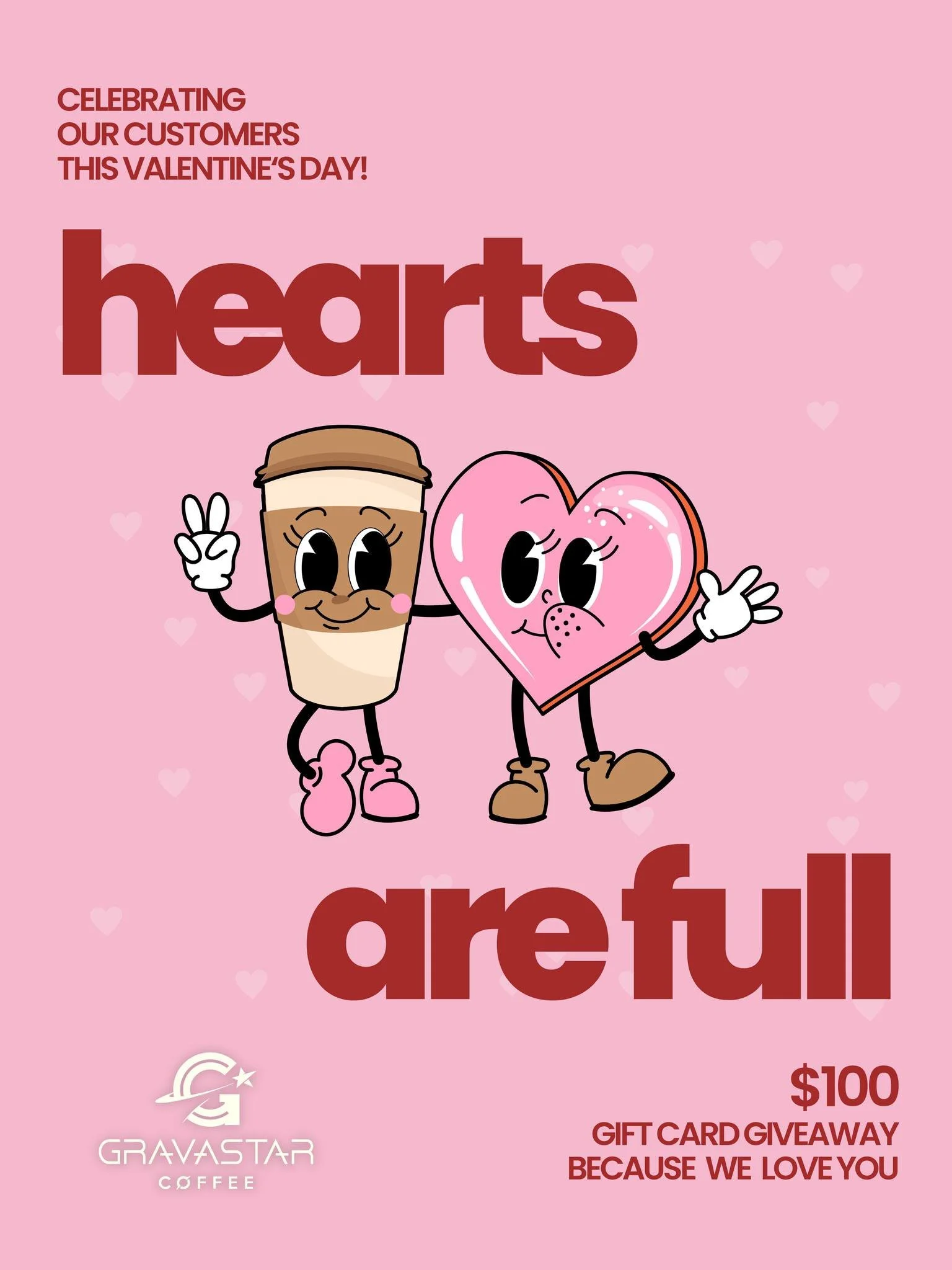 We&rsquo;re celebrating our love for our customers this Valentine&rsquo;s Day with a $100 giveaway! 💕

How to enter (3 easy ways):

☕ In person
&bull; 1 ticket per visit from Mon, Feb 9 &ndash; Fri, Feb 13
&bull; Please write your name + phone numbe