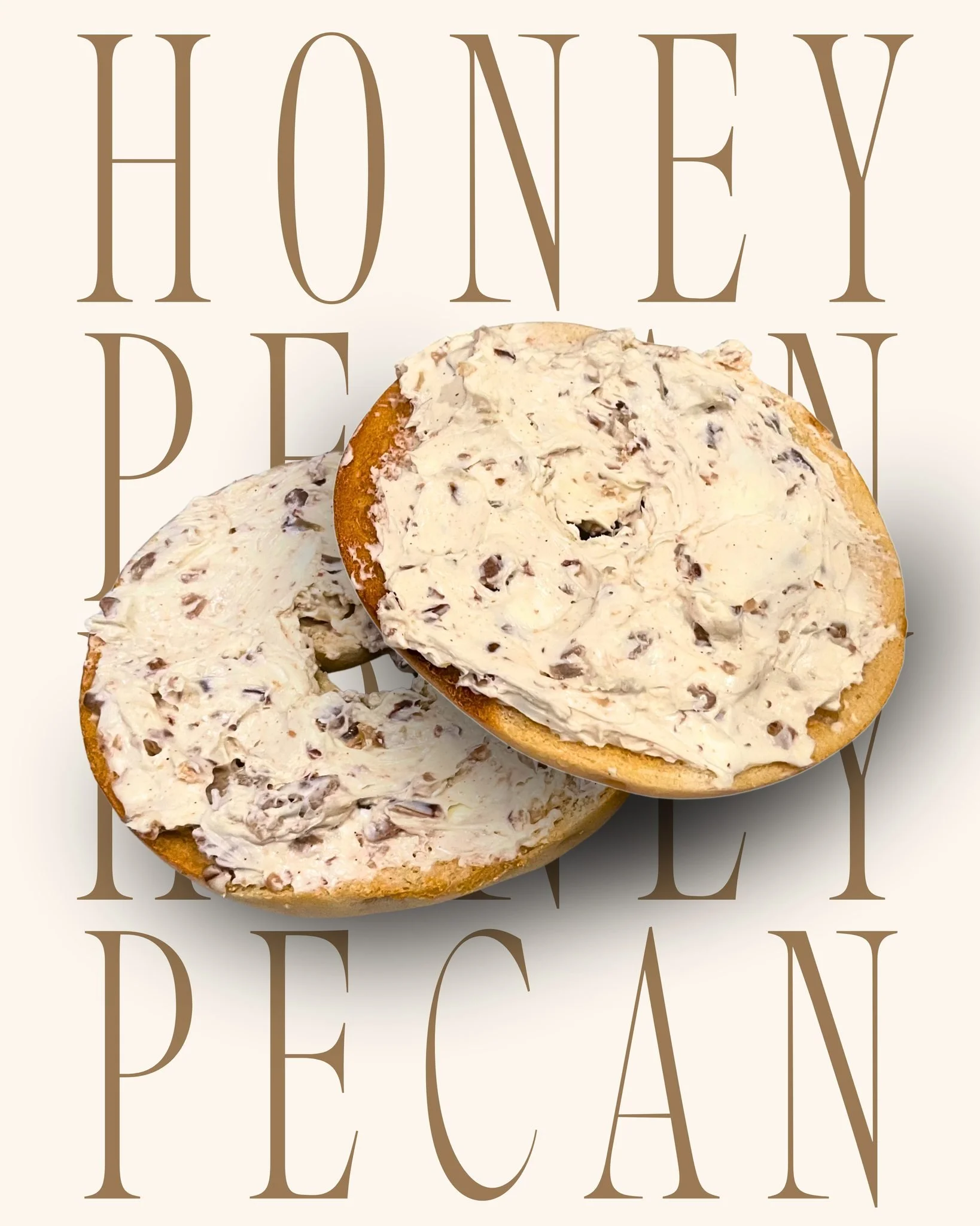 House-made cream cheese fit for a queen (bee). Honey Pecan is here to brighten your morning.