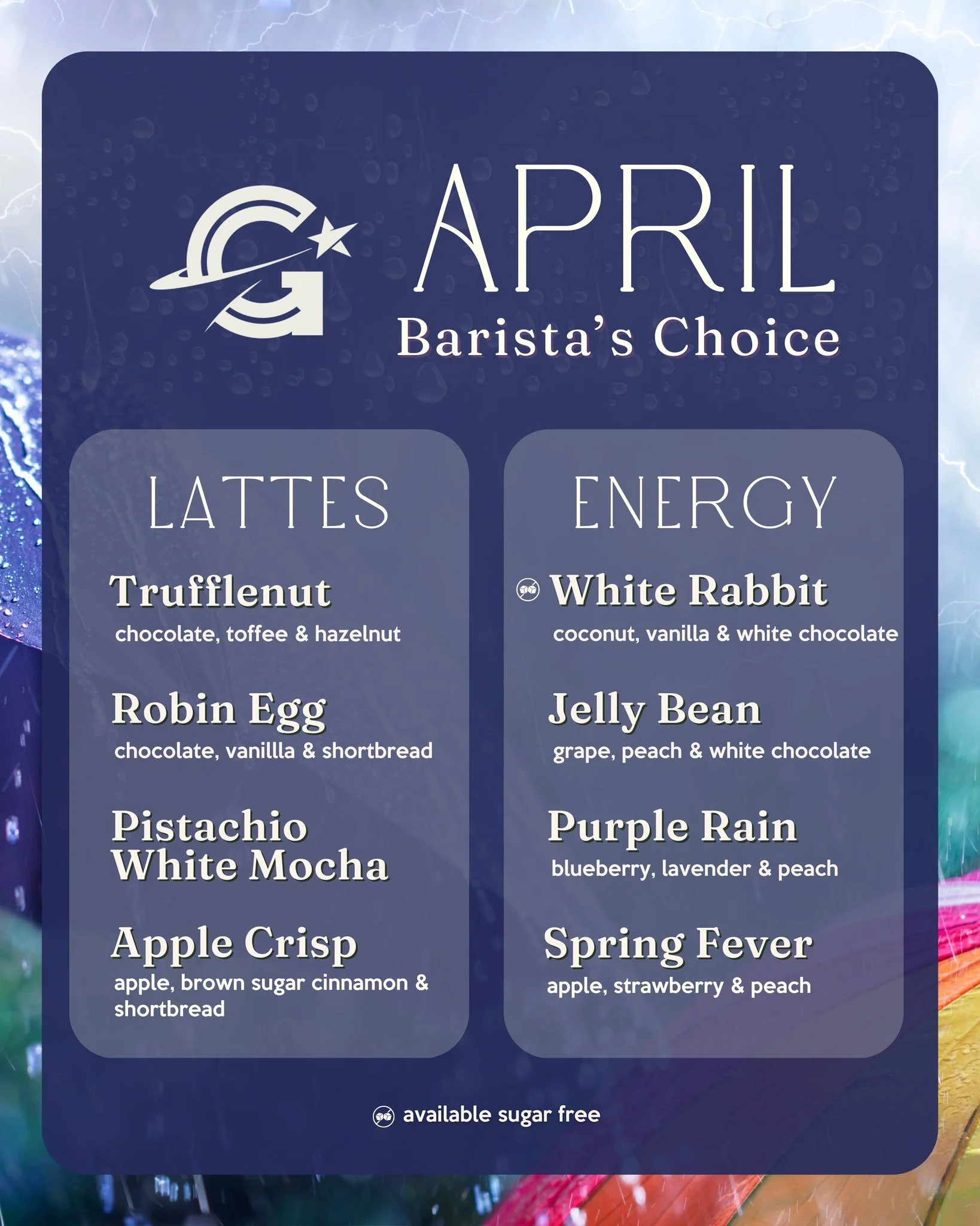 April's Barista's Choice will get you through the roller coaster weather, guaranteed. 🌞☔⛈