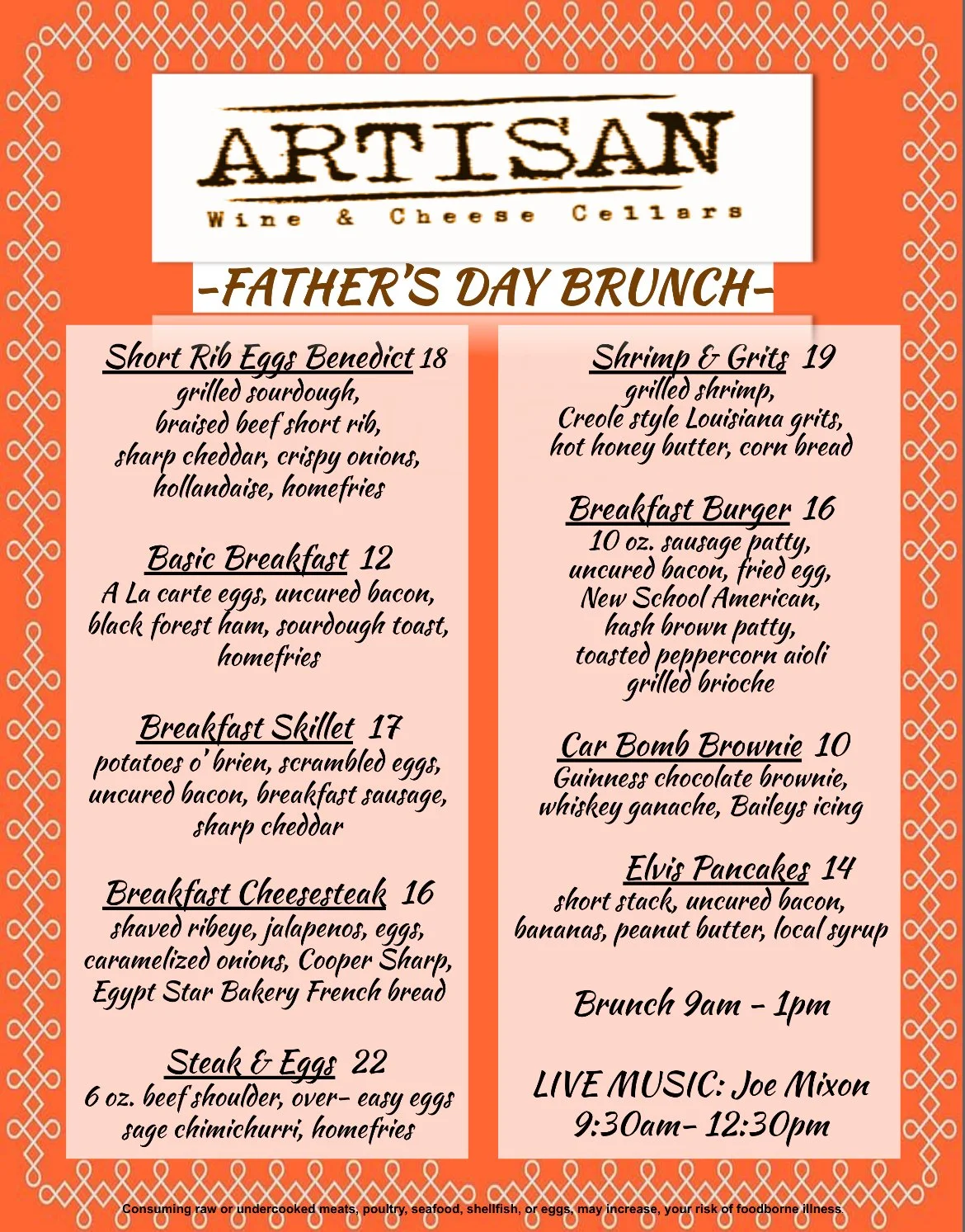 Fathers Day Brunch at Artisan/The Wooden Match