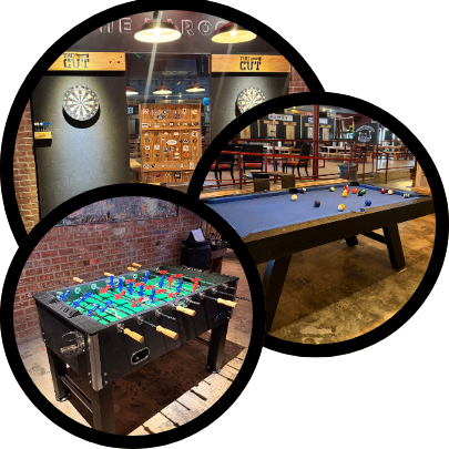 Foosball in College Station. Free Pool in College Station. Free Darts in College Station. Play all the bar games at The Cut Axe Throwing.