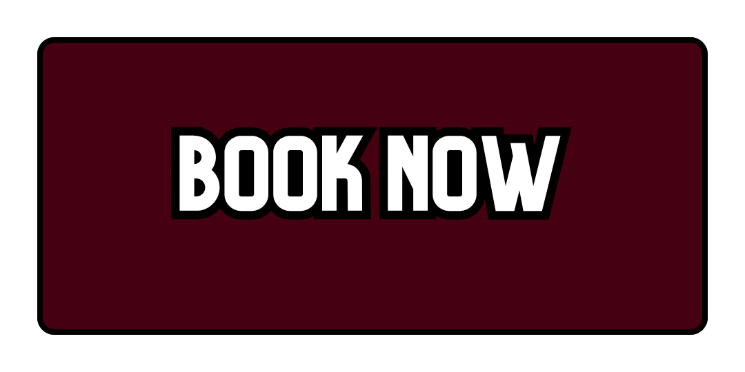 Bold text saying 'BOOK NOW' on a dark red background