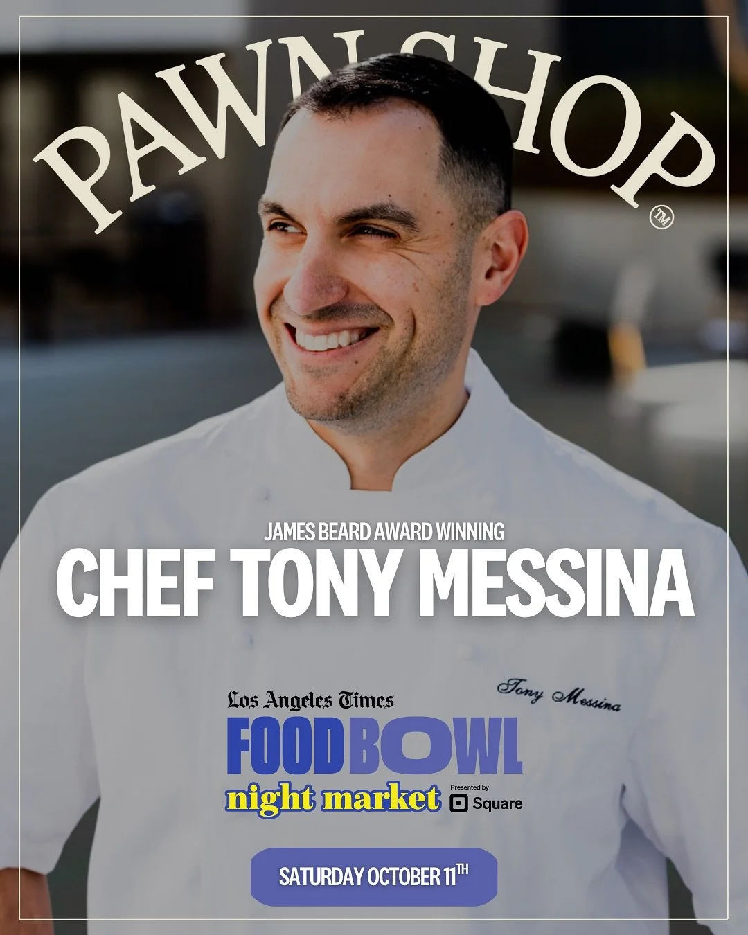 Catch Pawn Shop Chef Tony Messina Saturday, October 11th at the LA Food Bowl (7:30&ndash;10 PM)! 🍴 @lafoodbowl 

Joined by Founder Diego Torres-Palma and the Pawn Shop team, they&rsquo;ll be serving up an exclusive sneak peek from our 2026 menu and 