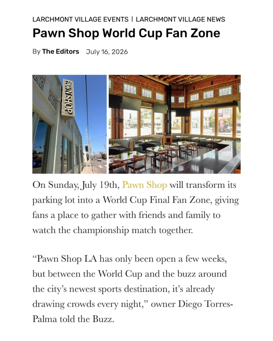 Our first-ever Fan Zone Experience is happening for the World Cup Final, and everyone&rsquo;s invited- as long as you&rsquo;re 21+.

Join us Sunday, July 19 from 10:00 AM to 4:30 PM for a free outdoor viewing experience. It&rsquo;s first come, first 