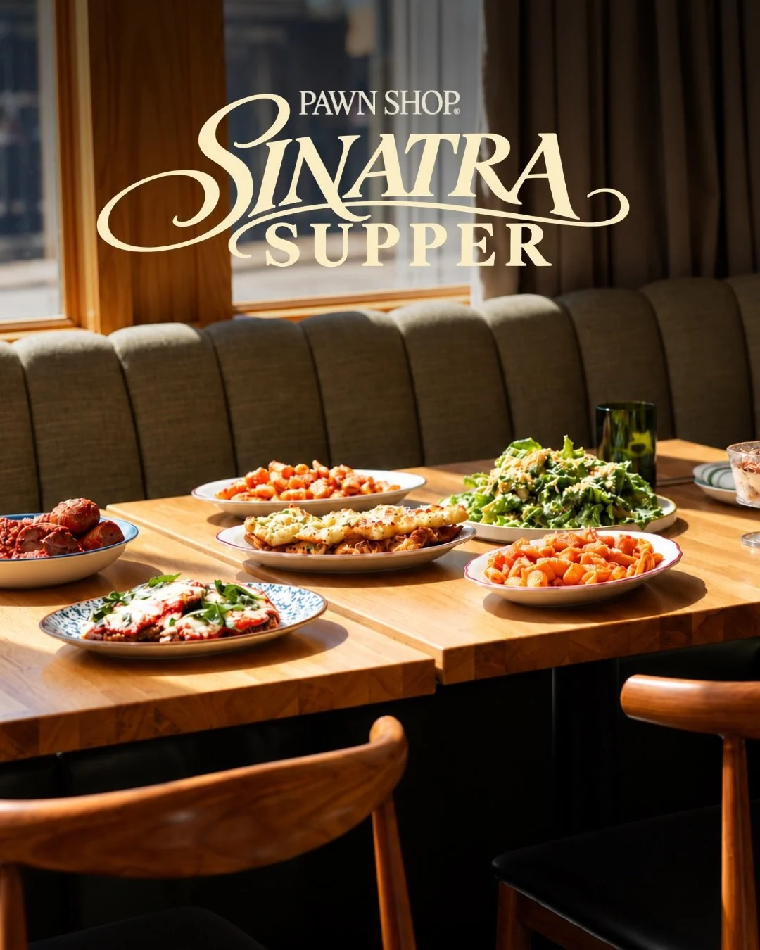 Introducing Sinatra Supper Wednesdays at Pawn Shop. 🍝🇮🇹

Starting October 21st, join us for a family-style Italian feast featuring Chef Tony Messina&rsquo;s favorite Italian dishes. Think generous portions, classic flavors, and a table full of foo