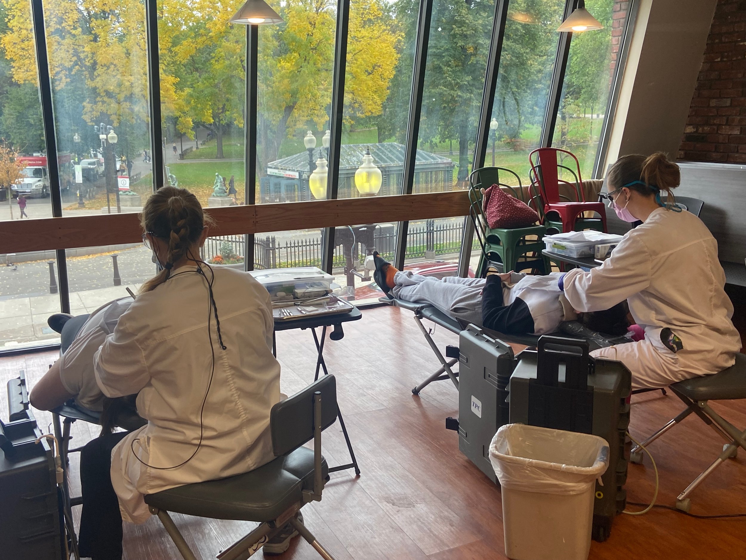 Visiting Dental Hygiene team providing care