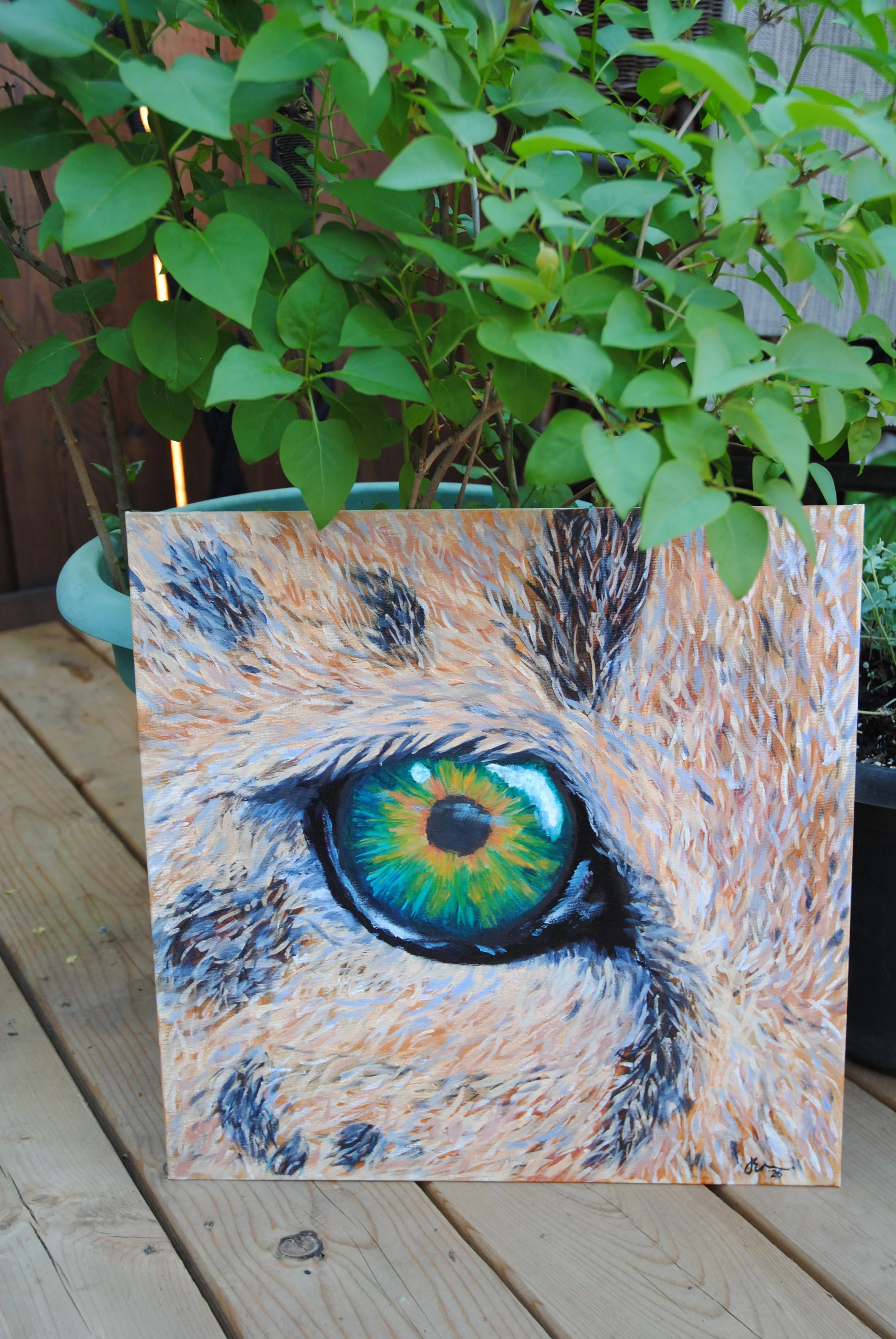 I See You
Acrylic and gold foil on canvas board