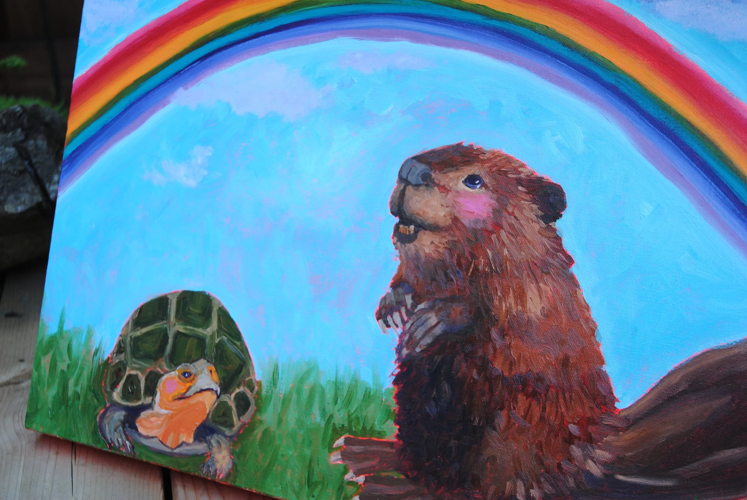 Rainbow Pals
Oil on canvas
