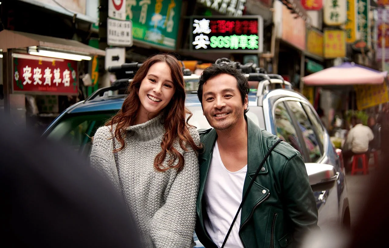 Shooting on the busy streets of Taipei with Yu Tsai and Mia Sabathy.