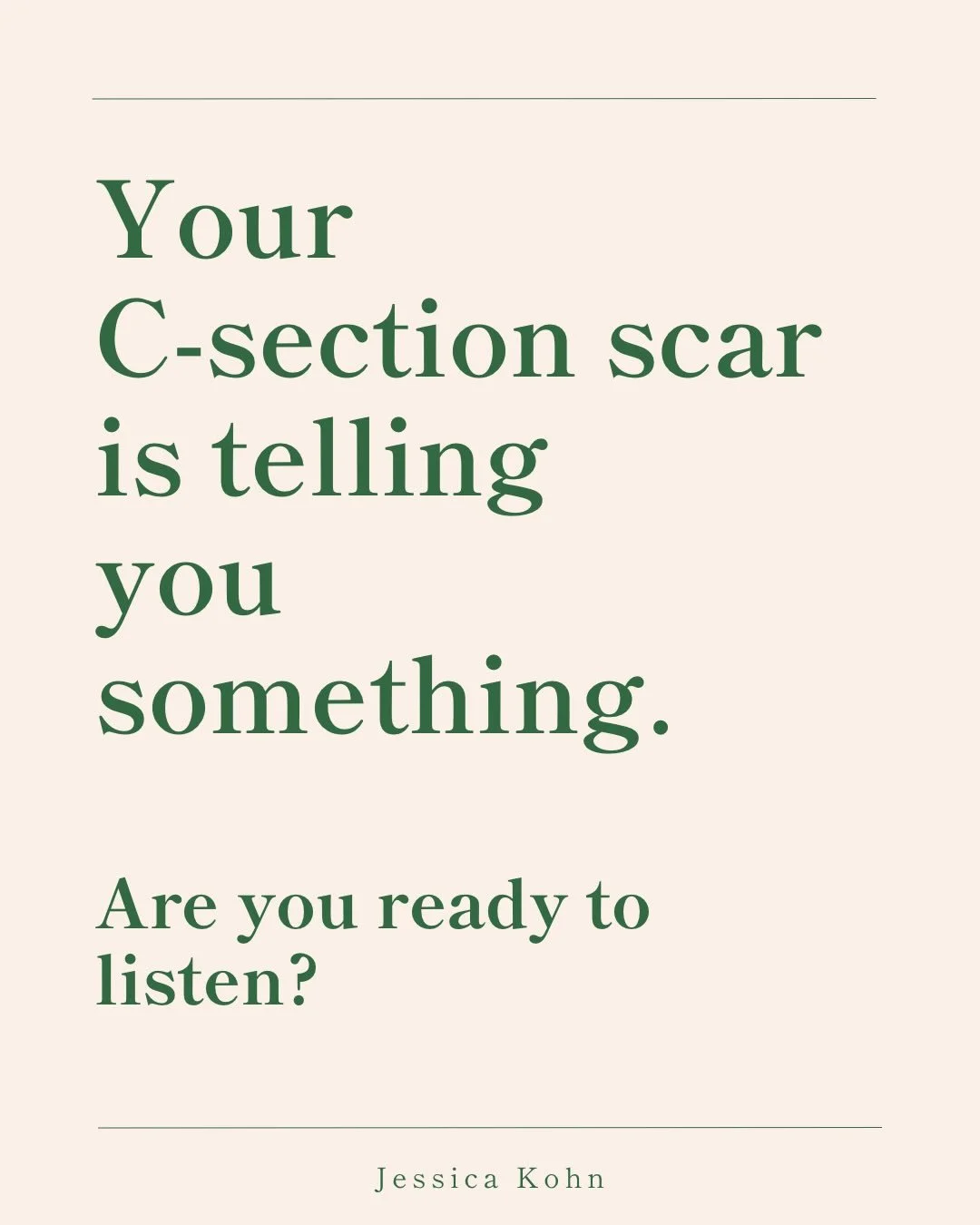 Your scar is part of your story. Not something to push through, ignore or be ashamed of. If any of this is resonating with you, I&rsquo;d love to hear from you 🤍
.
.
#csectionrecovery #csectionscar  #postpartum #wholebodyhealing