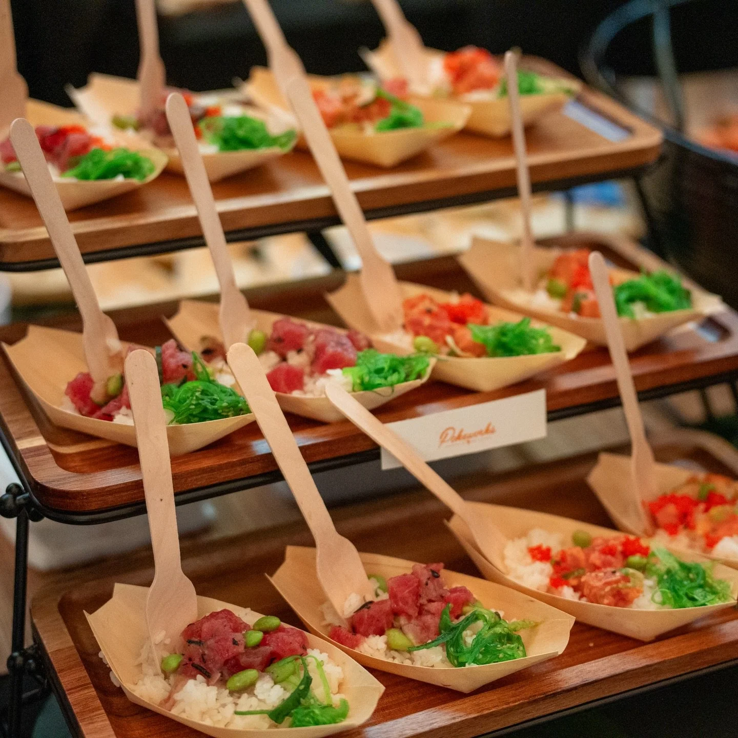 Moving on to the yummiest portion of the night! 🍽️ Tables were filled with colorful spreads &mdash; all of which disappeared in a matter of minutes. 

Big shoutout to these vendors for pulling up with the most delicious, savory bites of flavour: @po