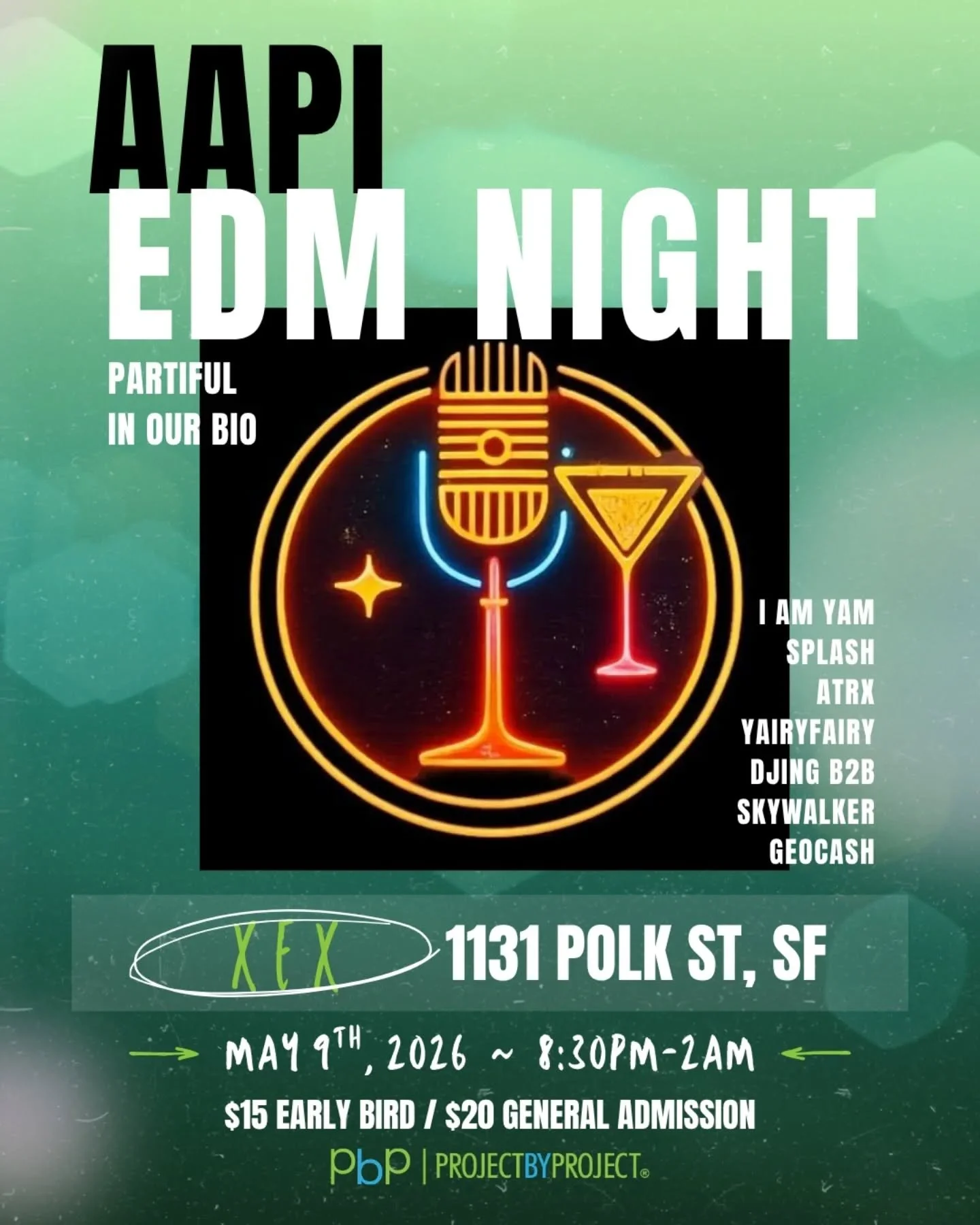 Pull up to @xex_sf on Saturday, May 9, 2026 for a night where the beats hit harder and the energy doesn&rsquo;t stop ⚡️

Join us for an AAPI EDM Night celebrating local Bay Area AAPI DJs bringing in the heat all night long, from house to high-energy 