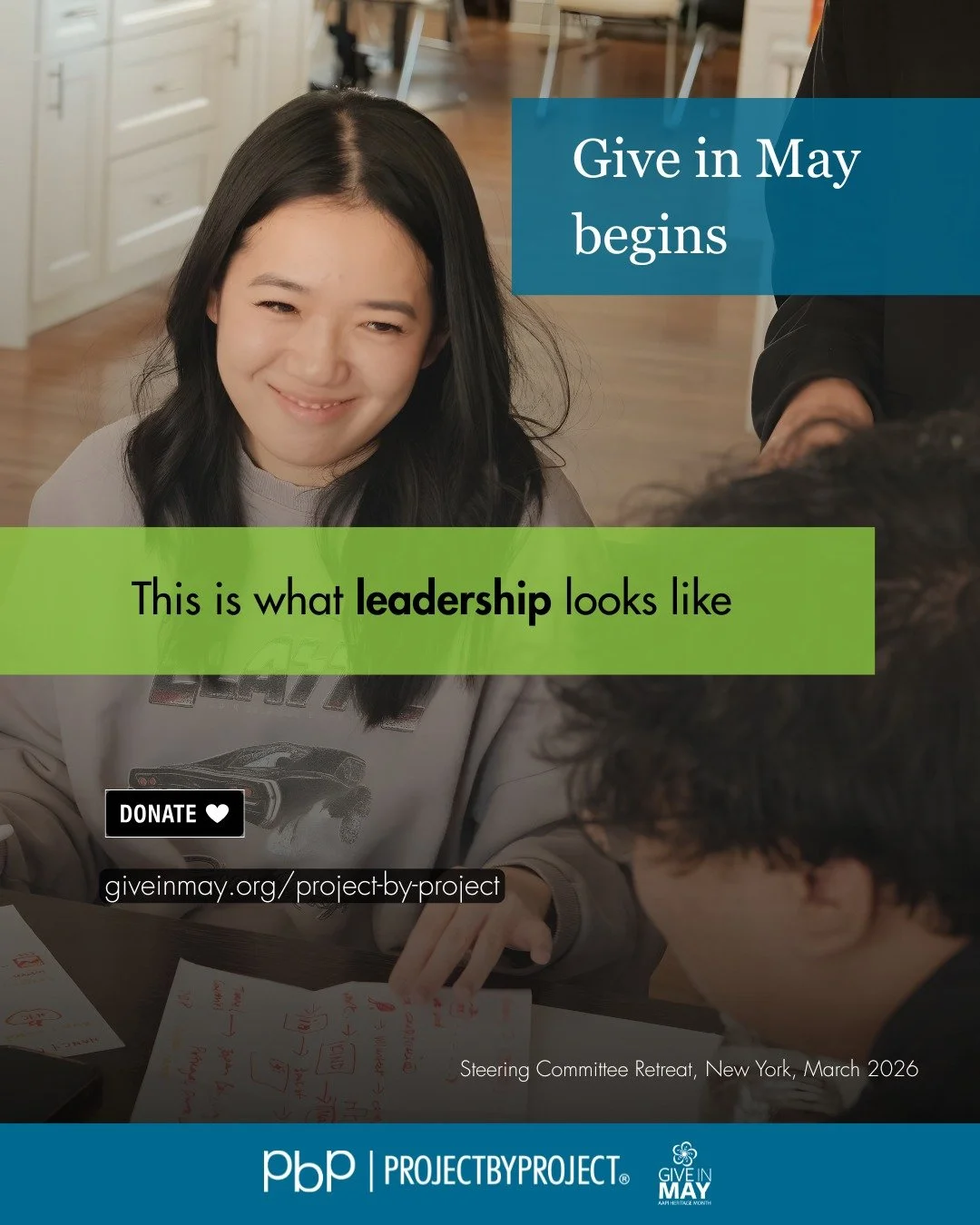 Join us this May in championing leadership development, philanthropy, and community development by donating to Project by Project this @giveinmay.

For over 27 years, our 100% volunteer-led programming @pbpny  @pbpla @pbpsf has been a leader in raisi