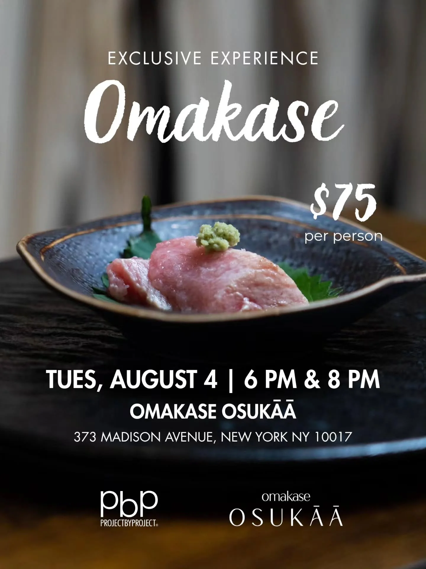 Only 24 seats. One unforgettable evening.

Join us for an exclusive 12-course omakase experience at @omakaseosukaa, on Tuesday, August 4, where the chef will guide you through a meticulously curated tasting featuring premium tuna, seasonal Japanese f