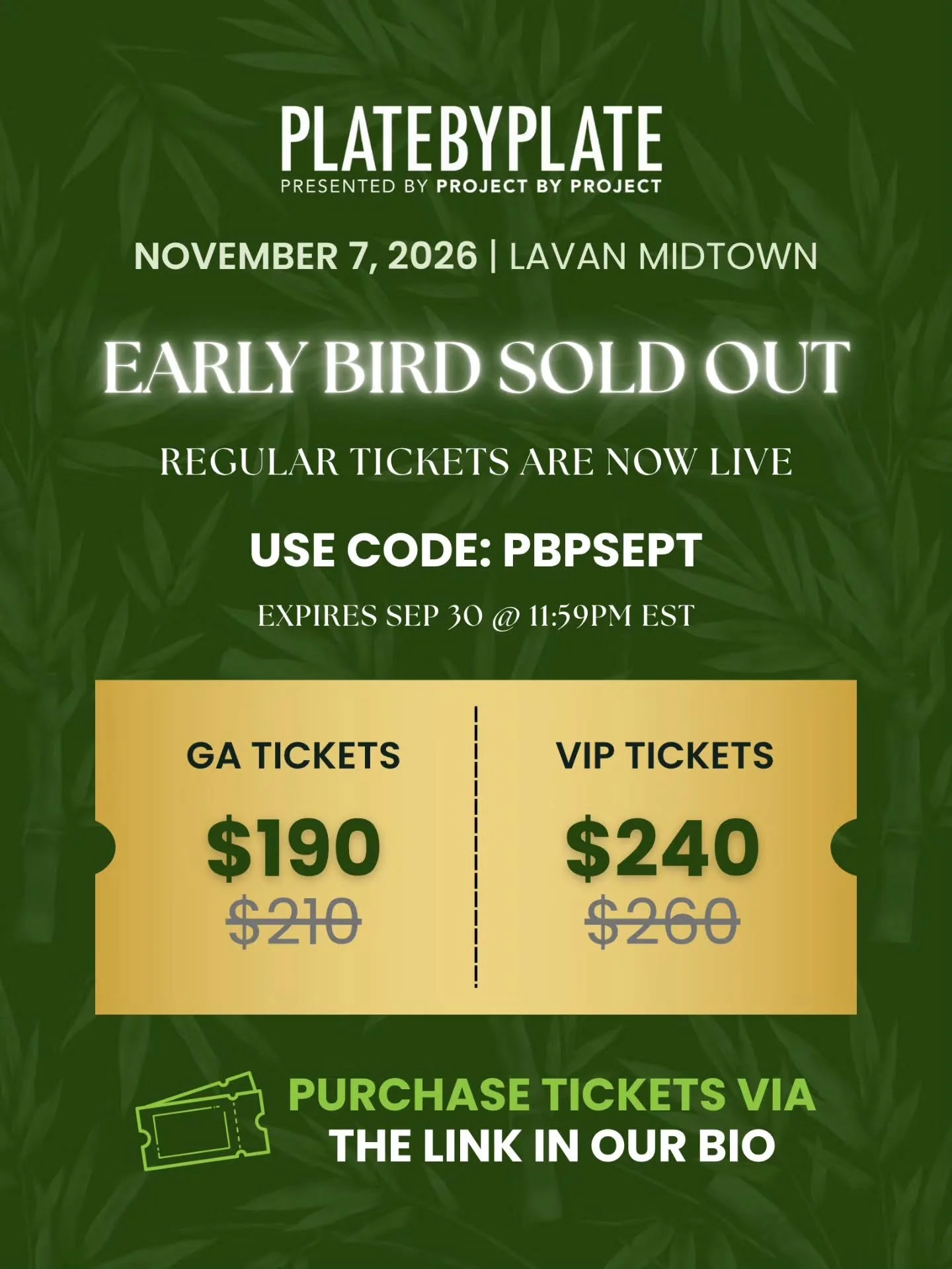 Early bird pricing may be over, but the celebration is just getting started. Join us for an unforgettable evening of incredible food, drinks, community, and giving back at Plate by Plate NYC. 🍽️🥂

🎟️ Use code PBPSEPT to save $20 off your ticket
⏰ 