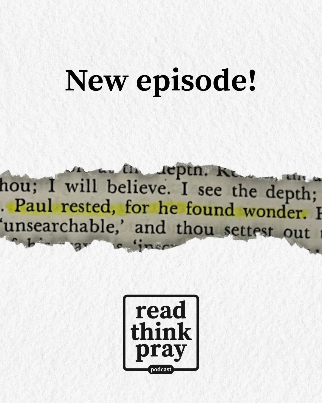 Took a week and one day off, but there is a new episode today! From the mind of John Calvin comes an idea about the Apostle Paul; he found rest because he found wonder. What is an appropriate response to mysterious judgments and truths of God...wonde