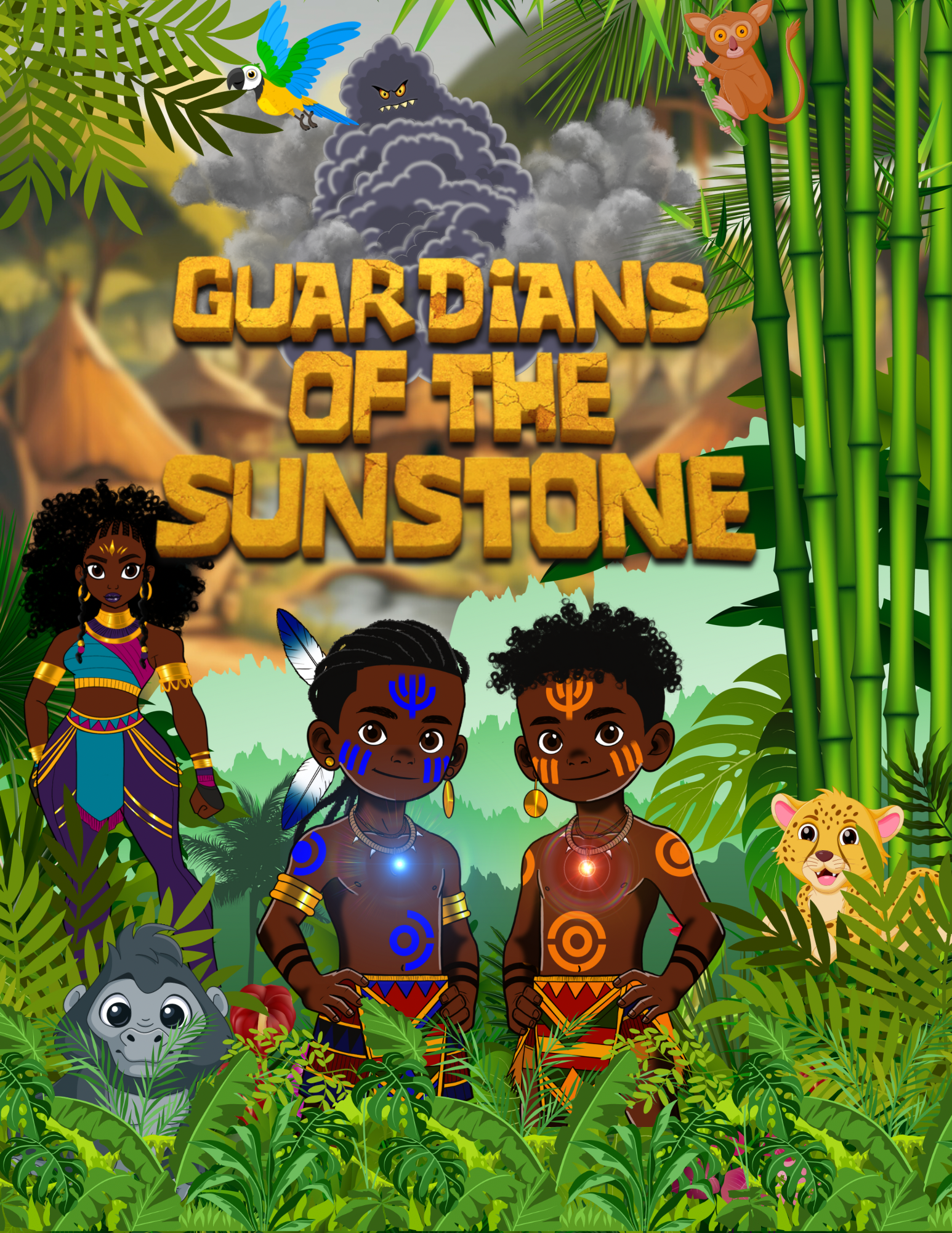 Guardians of the Sunstone
Animated Short Film

In a world where ancestral magic fuels the gifts of every child, a sacred Sunstone becomes the target of dark forces determined to drain its power. When the stone is threatened, two Black Indigenous twin