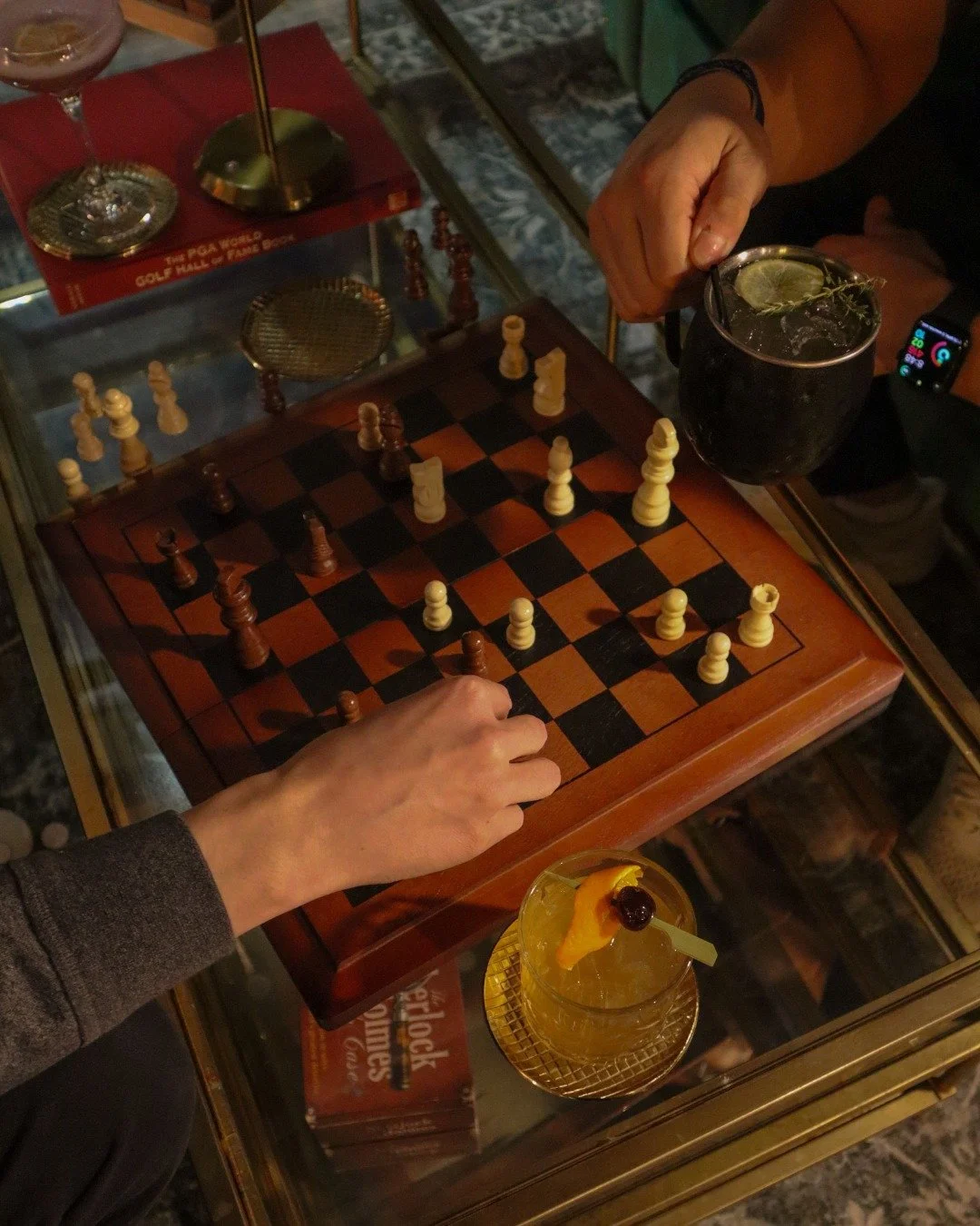 Checkmate to boring nights. Drinks are waiting. 🍸🍺🍷

Check out our board game shelf or bring your own!