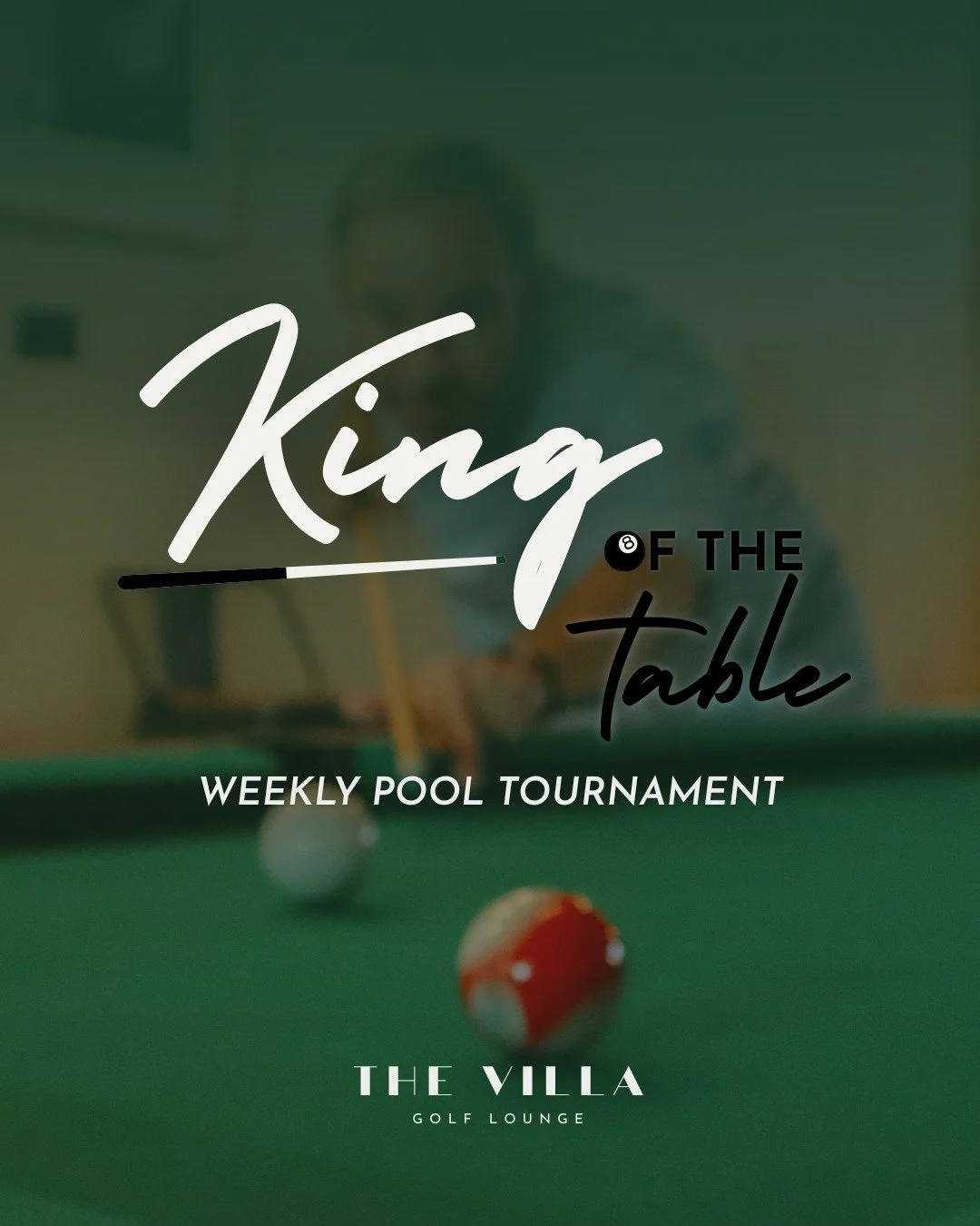 Do you have what it takes to be King? 👑

We&rsquo;re kicking off King of the Table at The Villa on Thursday, October 22 at 7 pm! Come in to watch the Patriots vs. Bears game, enjoy free pool all night and a catered spread from @electricagave.

$15 g