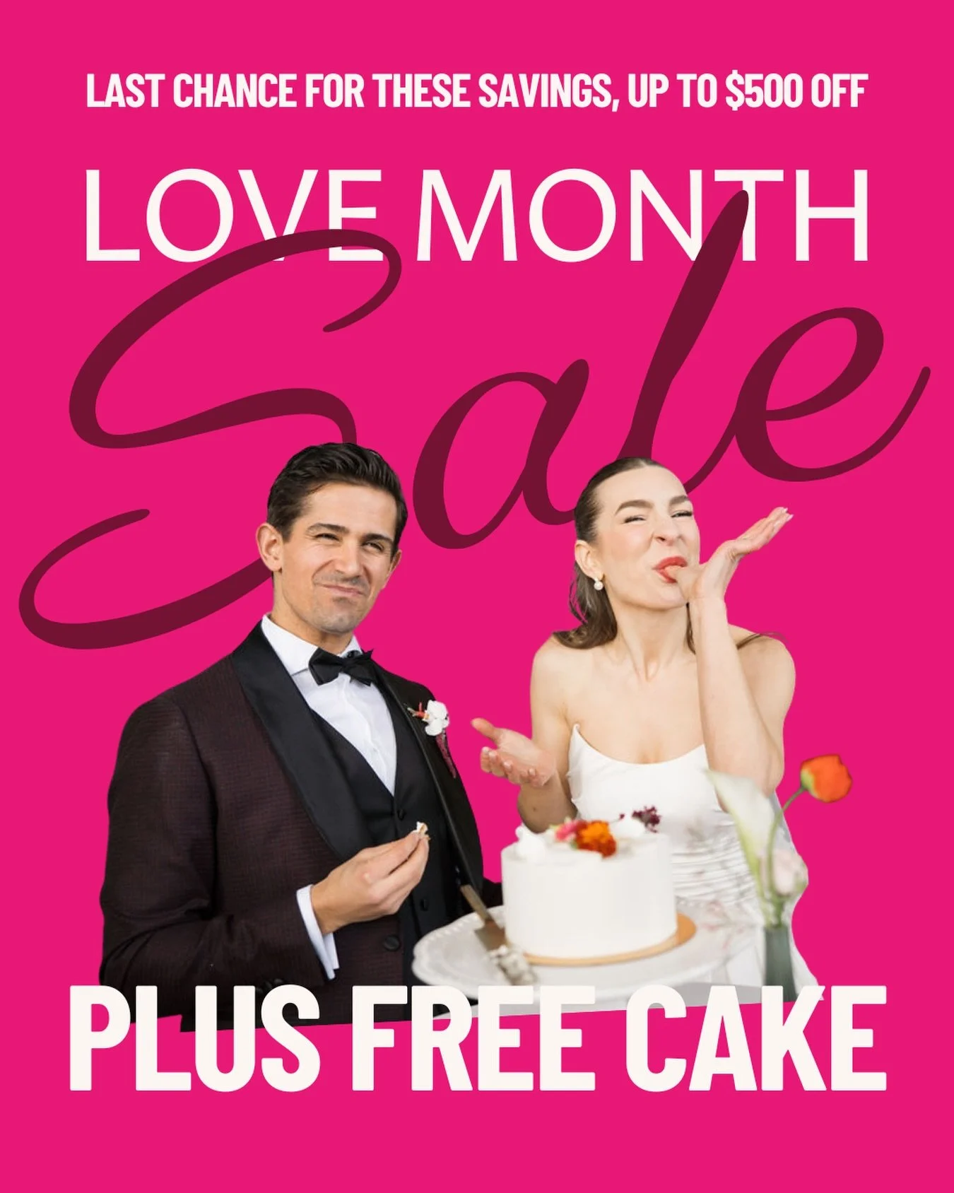 Last chance for these savings (and yes&hellip; the free cake 🍰).

Love Month is wrapping up and once it&rsquo;s gone, it&rsquo;s gone. 

If you&rsquo;ve been thinking about it&hellip;
If you&rsquo;ve been sending the link to your group chat&hellip;
