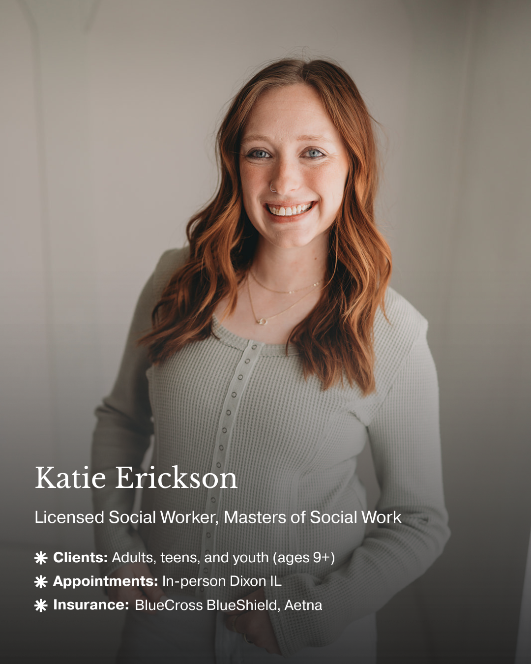 Katie Ericson, Licensed Social Worker and youth mental health specialist at Rays of Wellness in Dixon, Illinois.