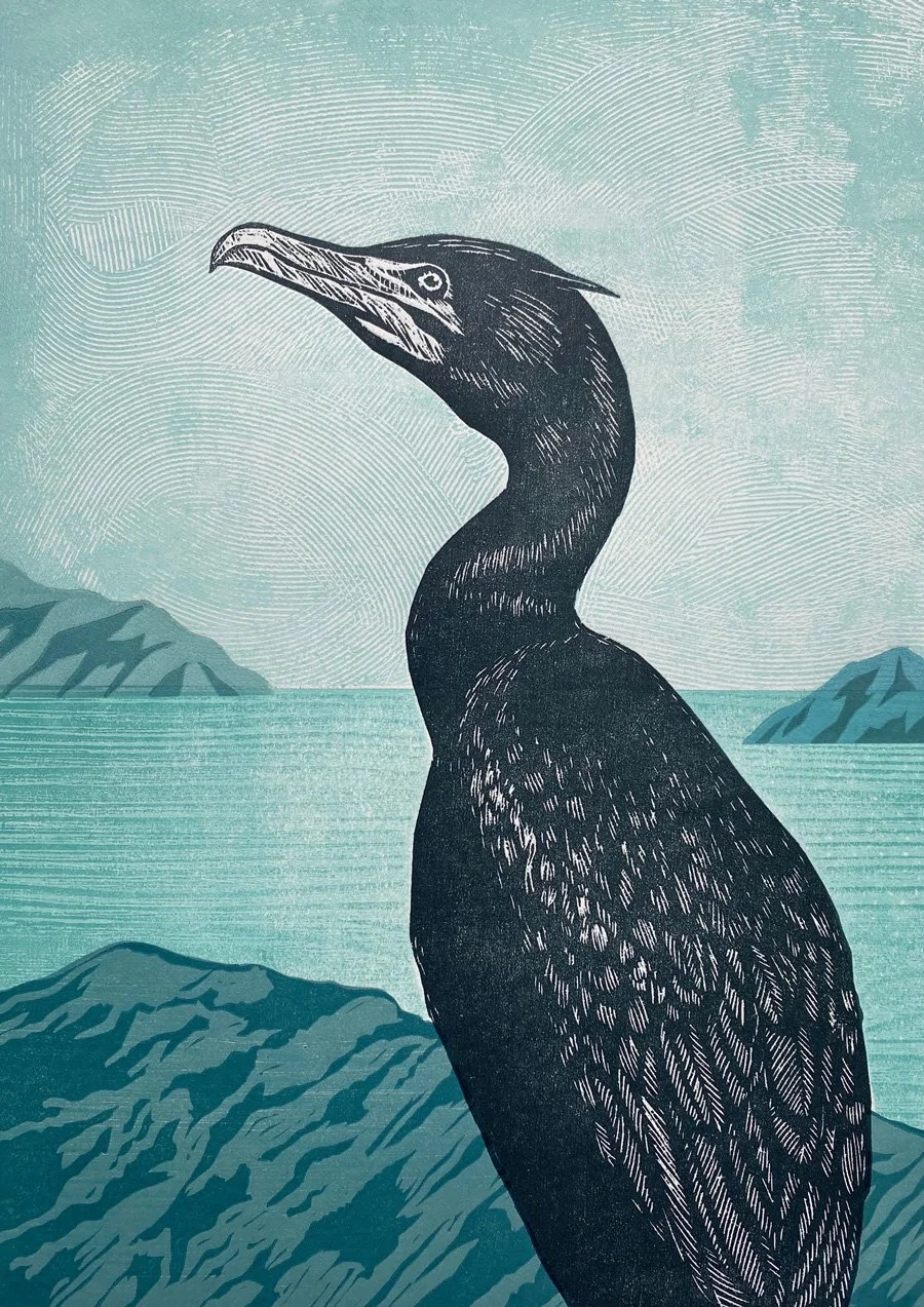 Jo Lysaght, New Zealand printmaker, artist based in the Wairarapa. Lino and woodcut original prints. Limited Editions. Relief prints. Hand made, hand carved woodcuts